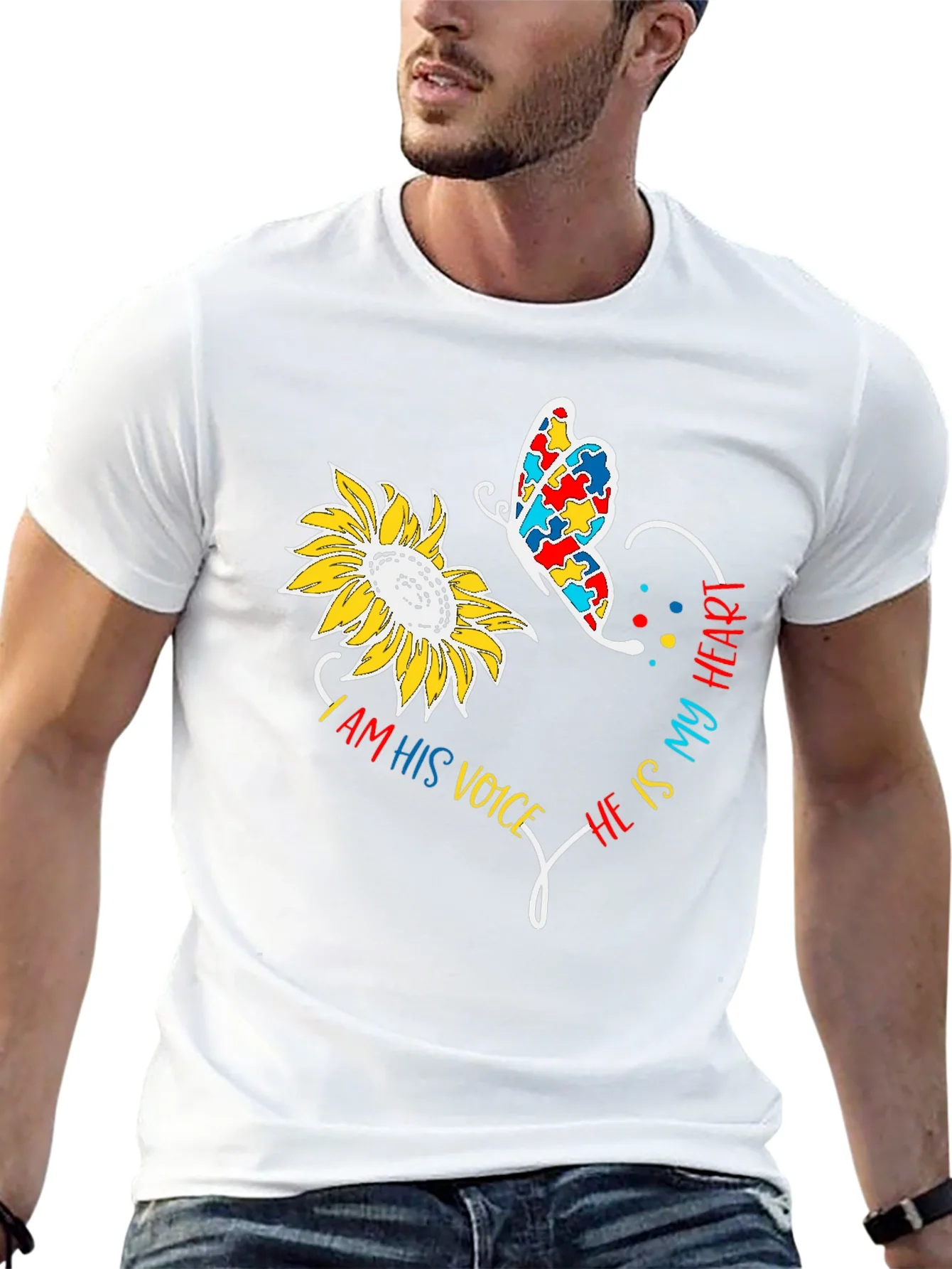 Rebbecca Autism Awareness Sunflower T-Shirt