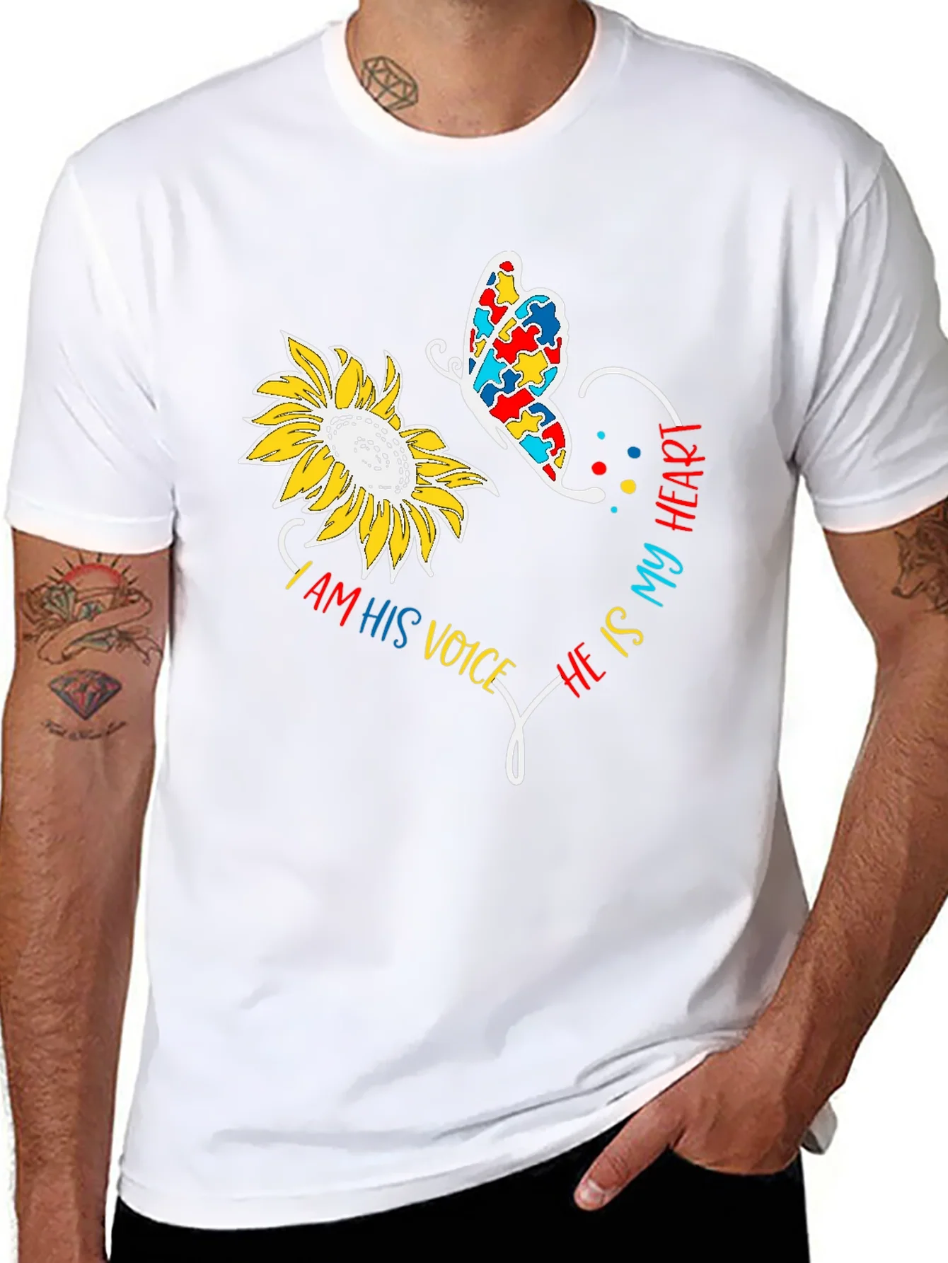Rebbecca Autism Awareness Sunflower T-Shirt