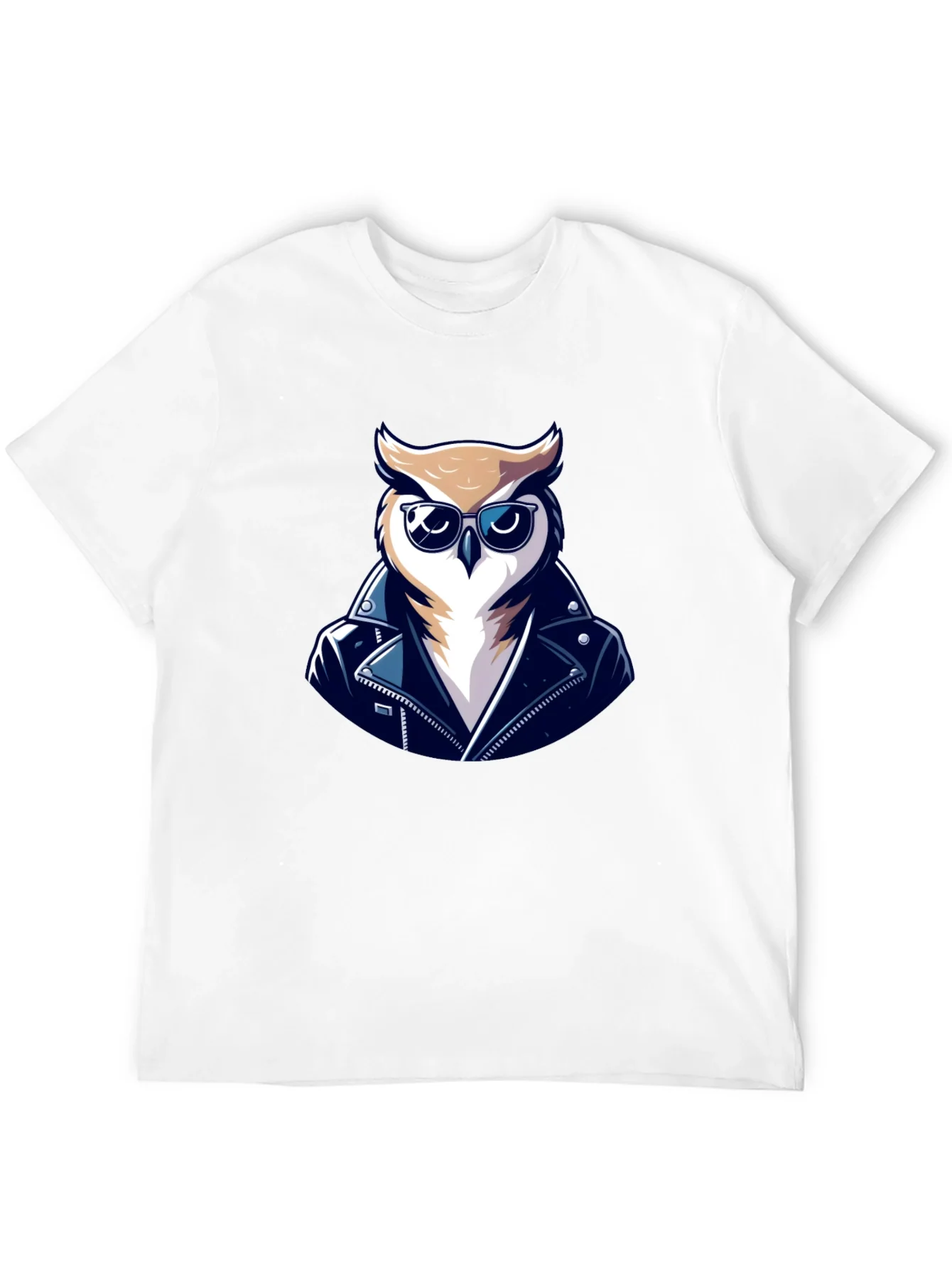 Rebbecca Cool Owl Biker T-Shirt - Black Cotton Tee
