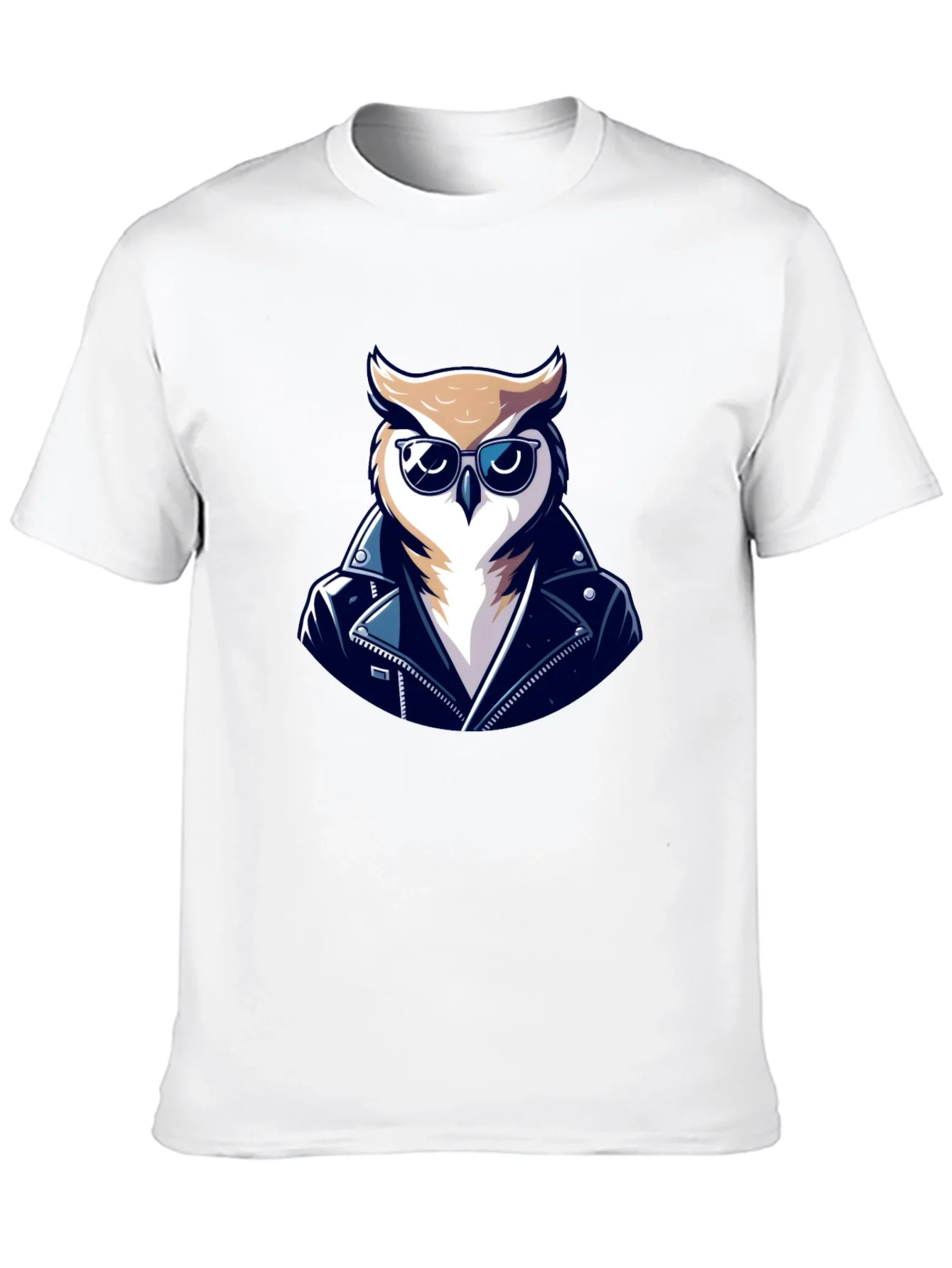 Rebbecca Cool Owl Biker T-Shirt - Black Cotton Tee