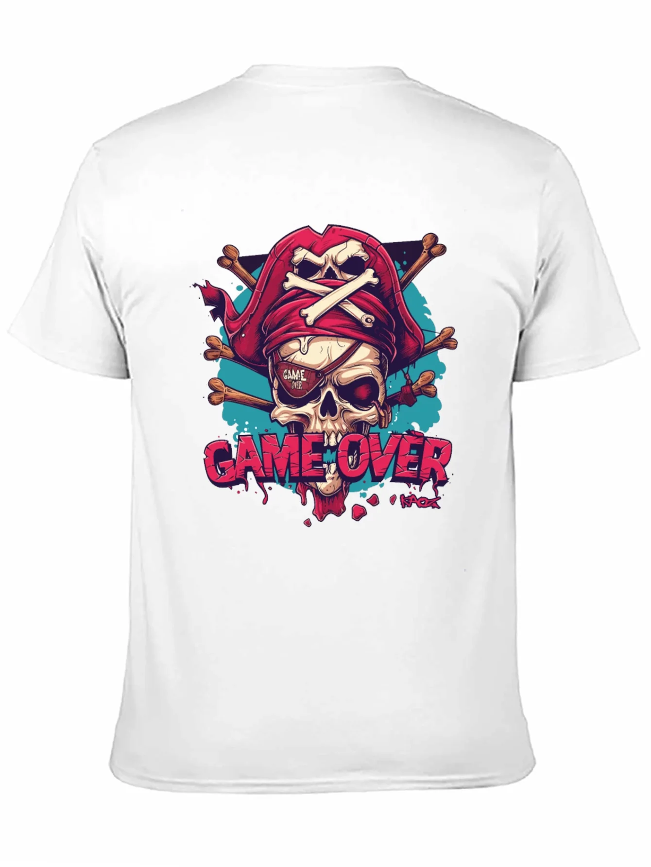 Rebbecca Game Over Pirate Skull Graphic Tee - Black