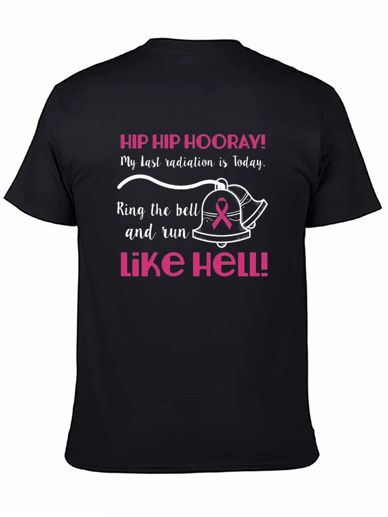 Camiseta Negra Hip Hip Hooray C¨¢ncer de Mama