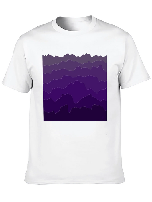 Rebbecca Abstract Purple Mountainscape Black T-Shirt