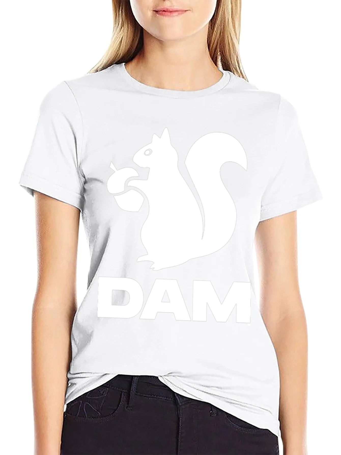 Camiseta Negra DAM Ardilla con Bellota