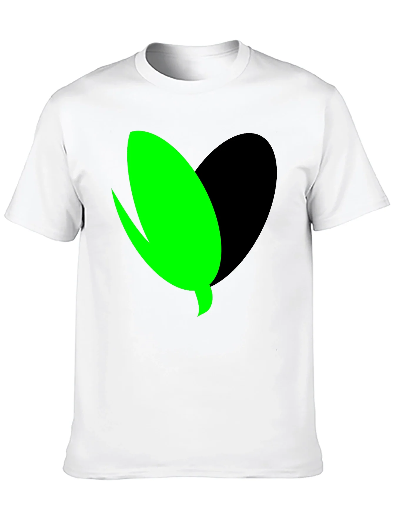 Camiseta Negra con Dise?o Abstracto Verde y Negro