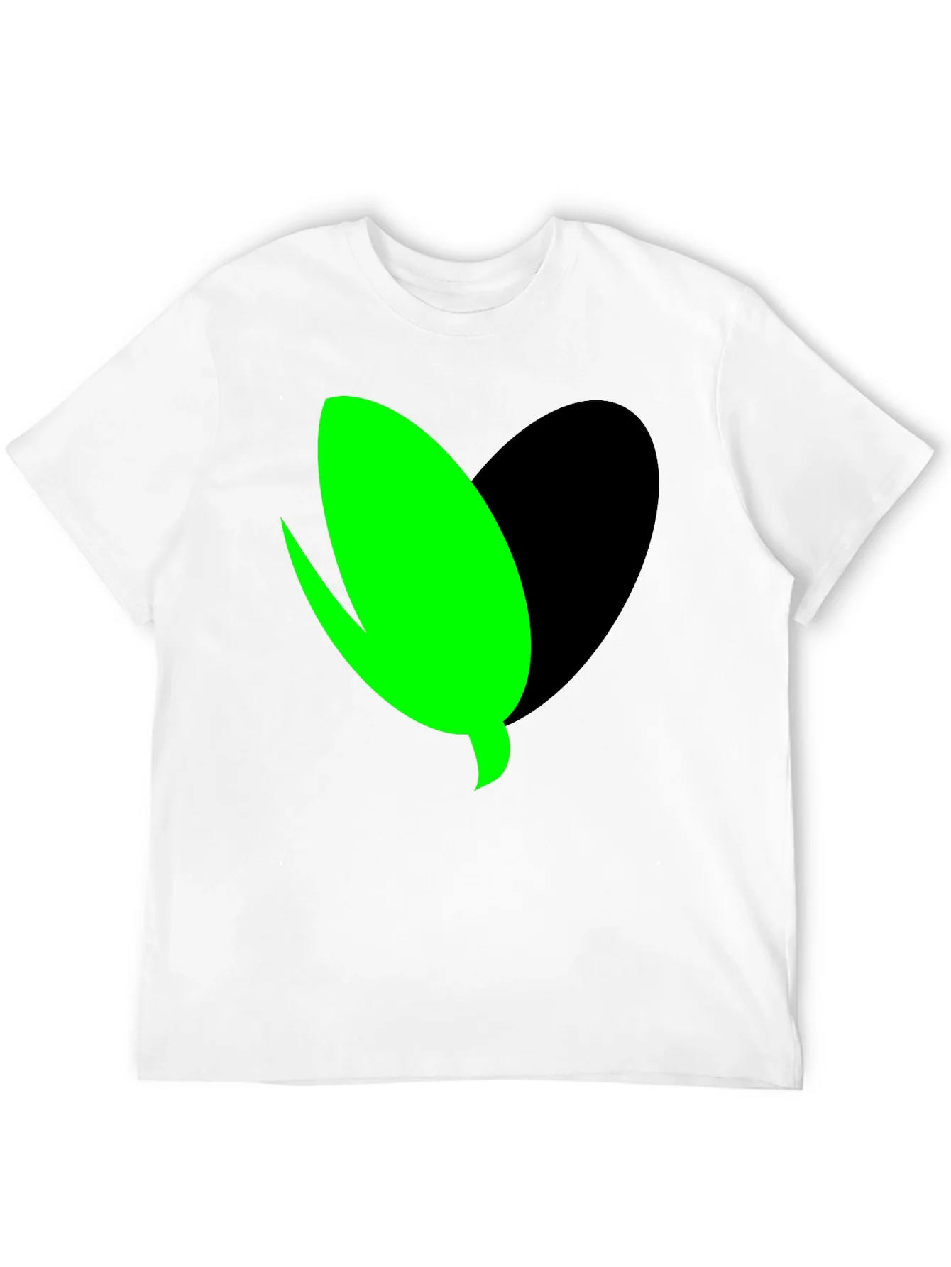 Camiseta Negra con Dise?o Abstracto Verde y Negro