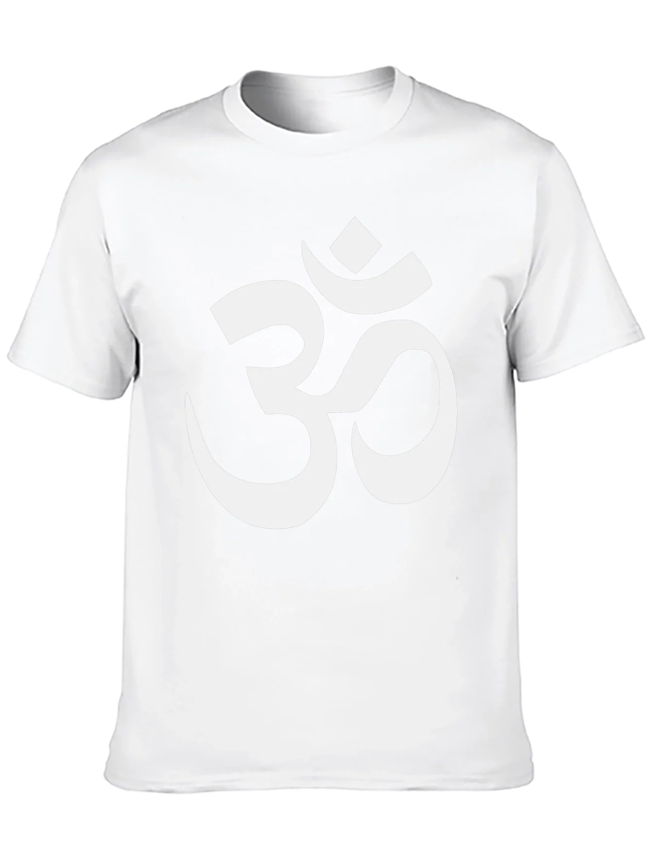 Camiseta Negra con S¨ªmbolo Om Blanco para Hombre