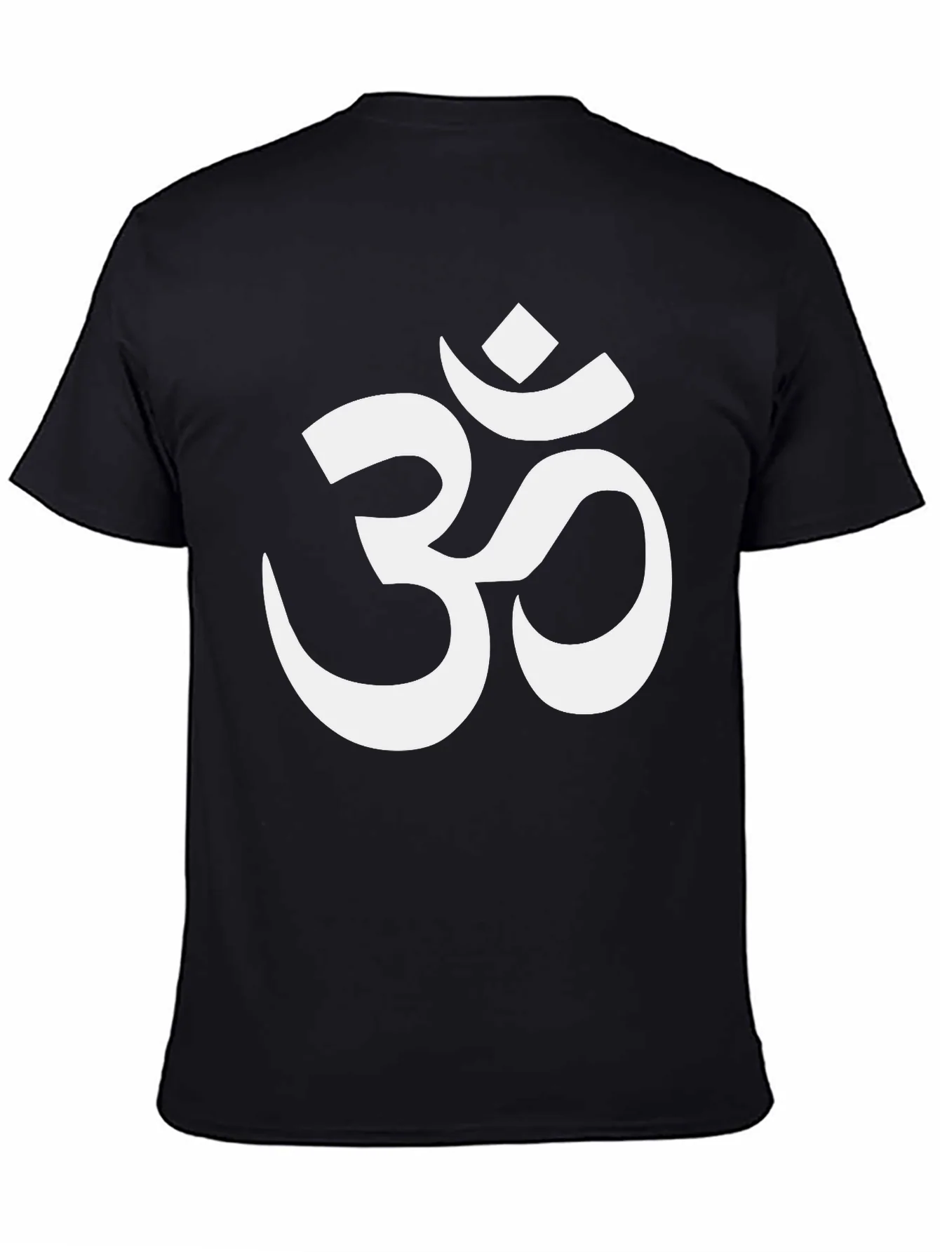 Camiseta Negra con S¨ªmbolo Om Blanco para Hombre