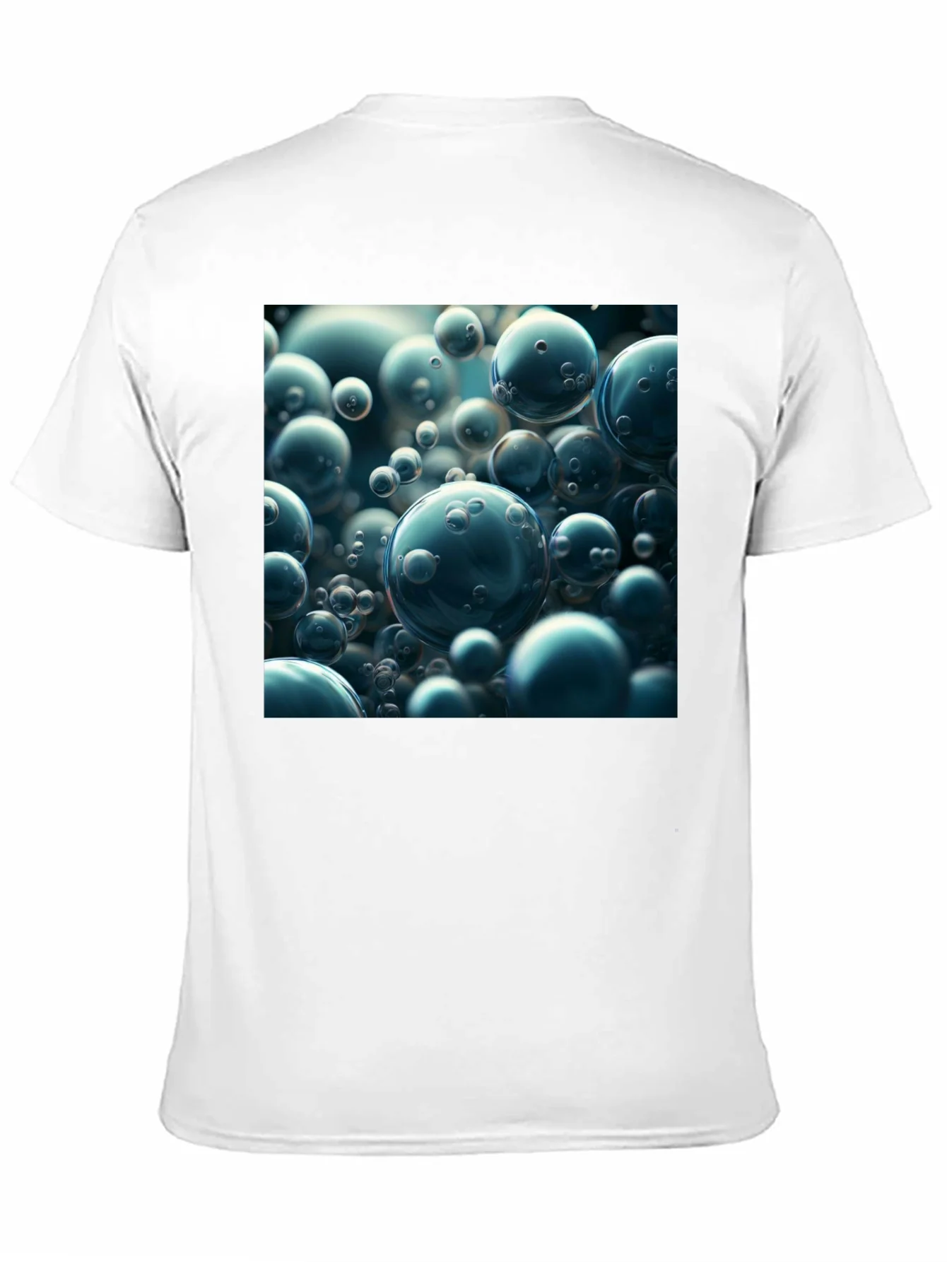 Camiseta Negra con Dise?o de Burbujas Abstractas