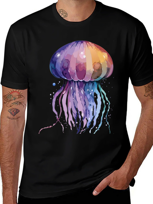 Camiseta Hombre Dise?o Medusa Acuarela