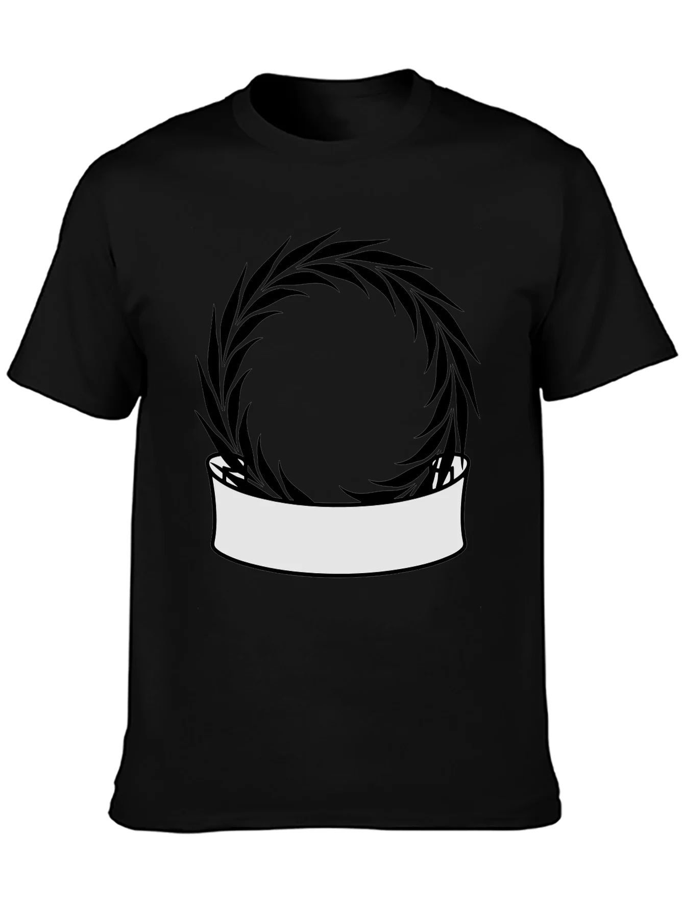 Rebbecca Modern Black T-Shirt with Wreath Graphic