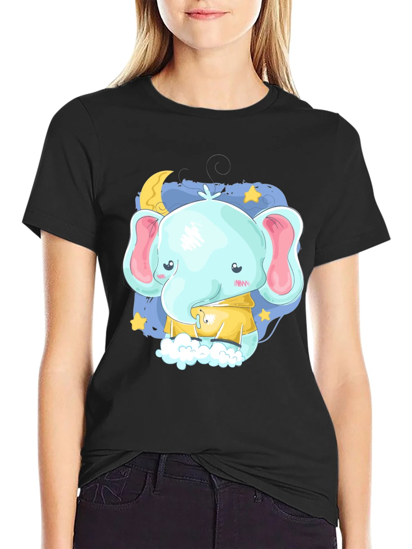 Rebbecca Cute Elephant Cartoon Graphic T-Shirt