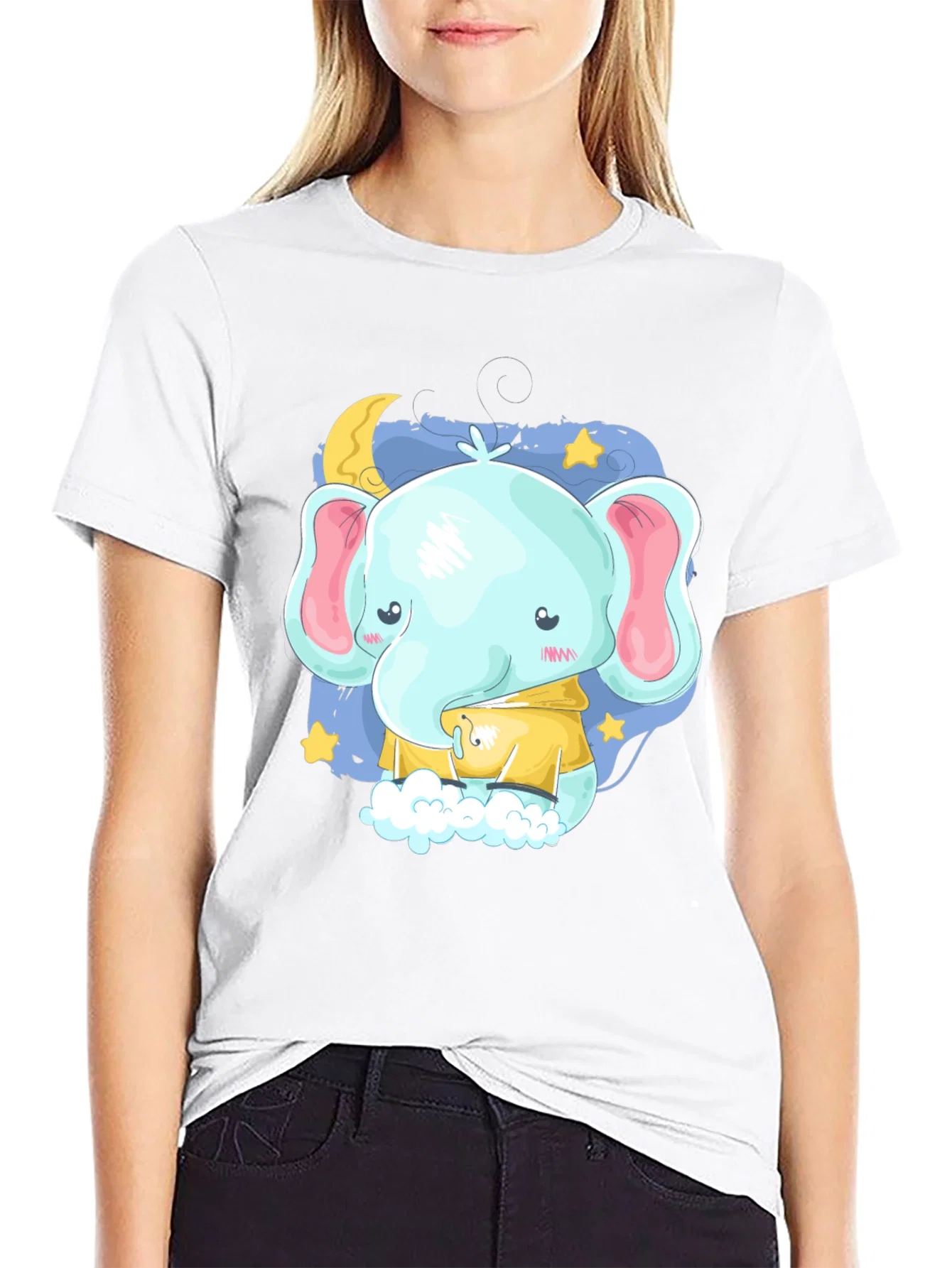 Rebbecca Cute Elephant Cartoon Graphic T-Shirt