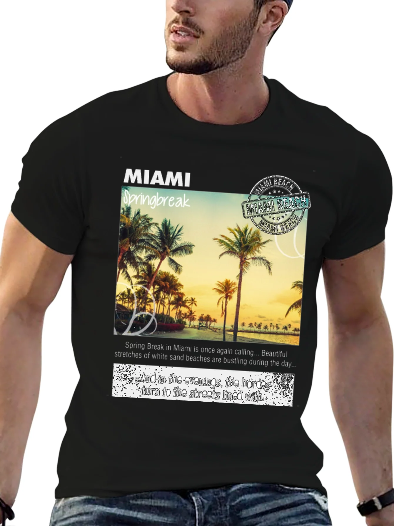 Camiseta Miami Springbreak para Hombre