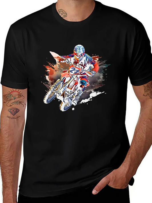 Rebbecca Motocross Rider Graphic Black T-Shirt