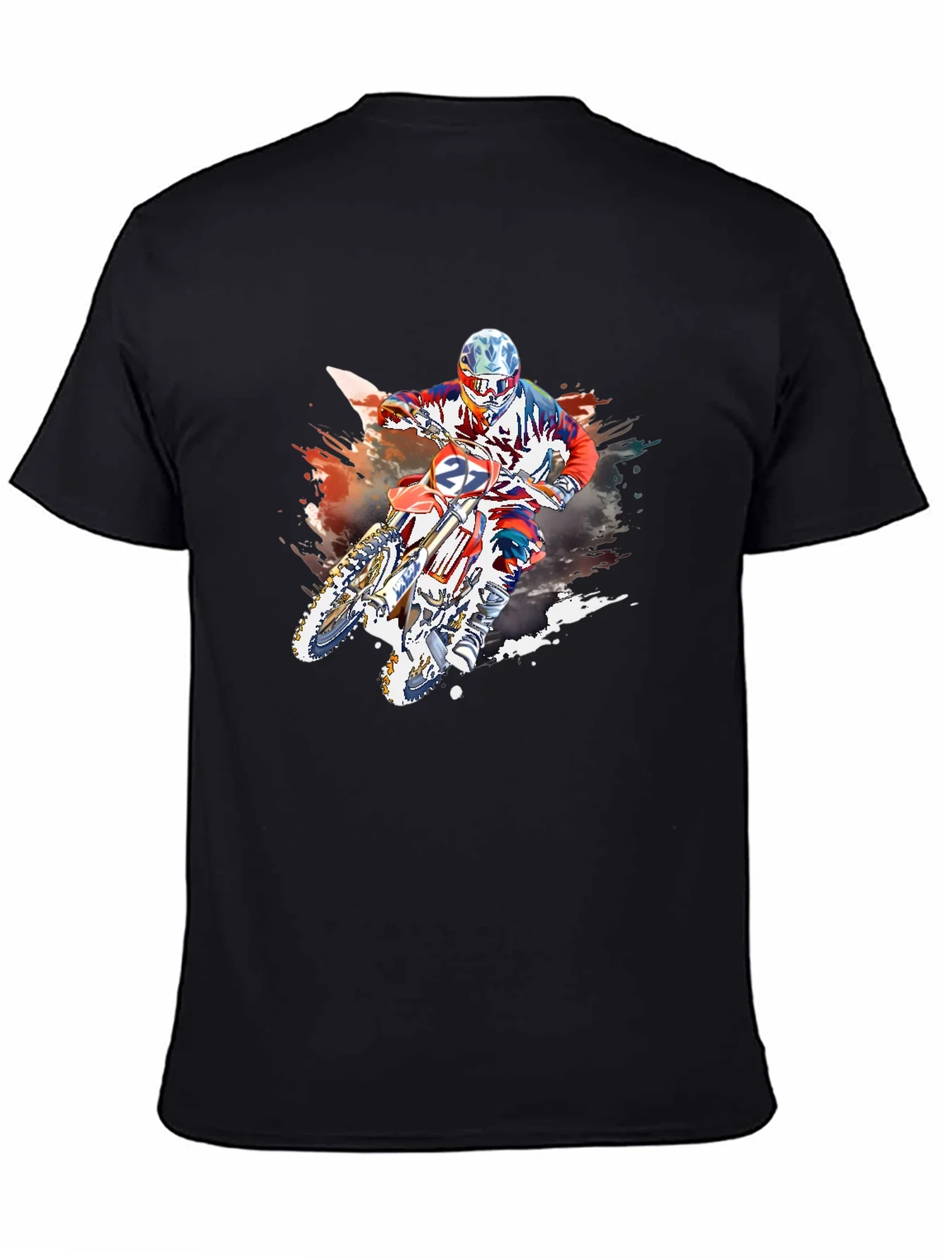 Rebbecca Motocross Rider Graphic Black T-Shirt