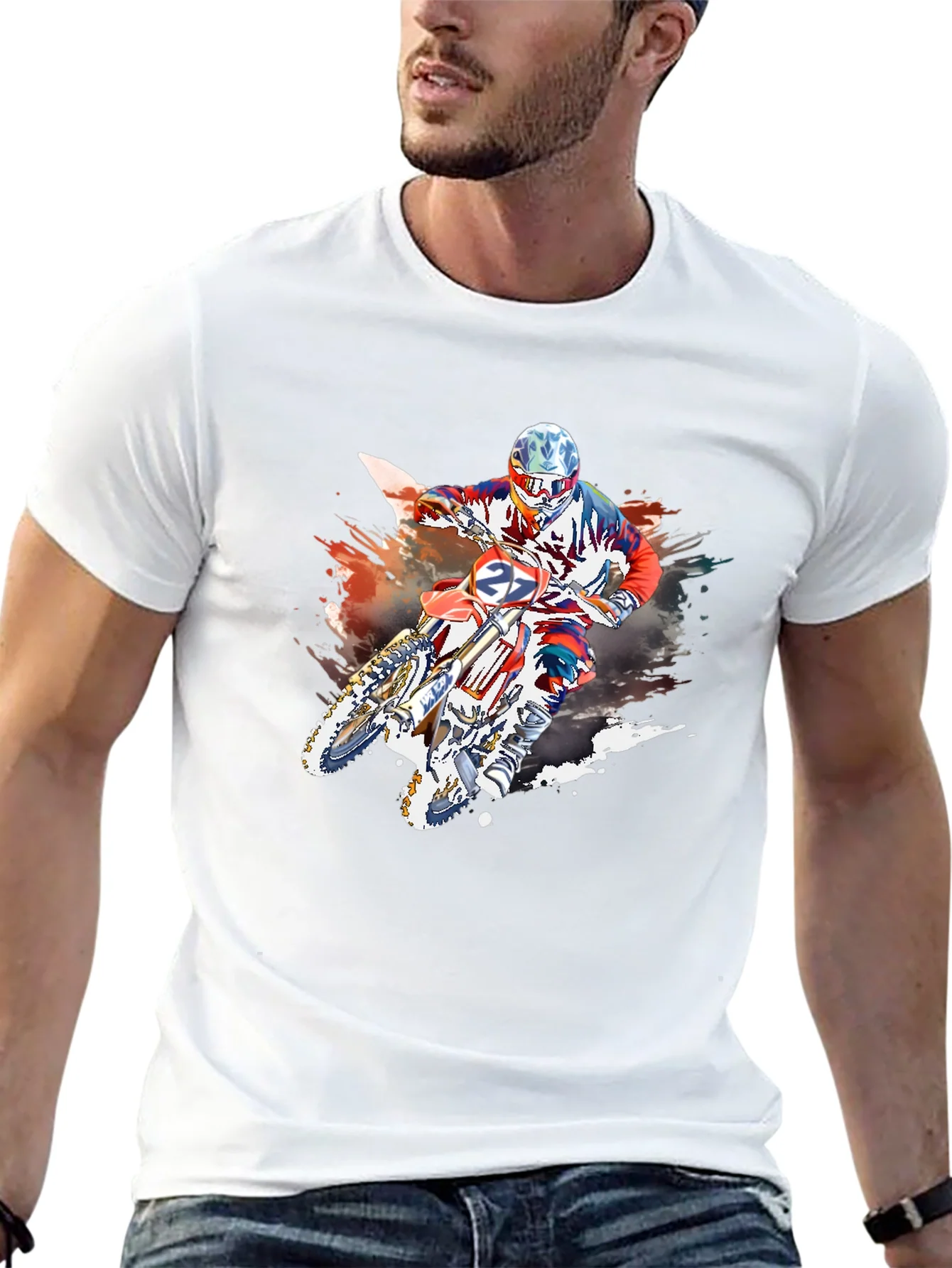 Rebbecca Motocross Rider Graphic Black T-Shirt