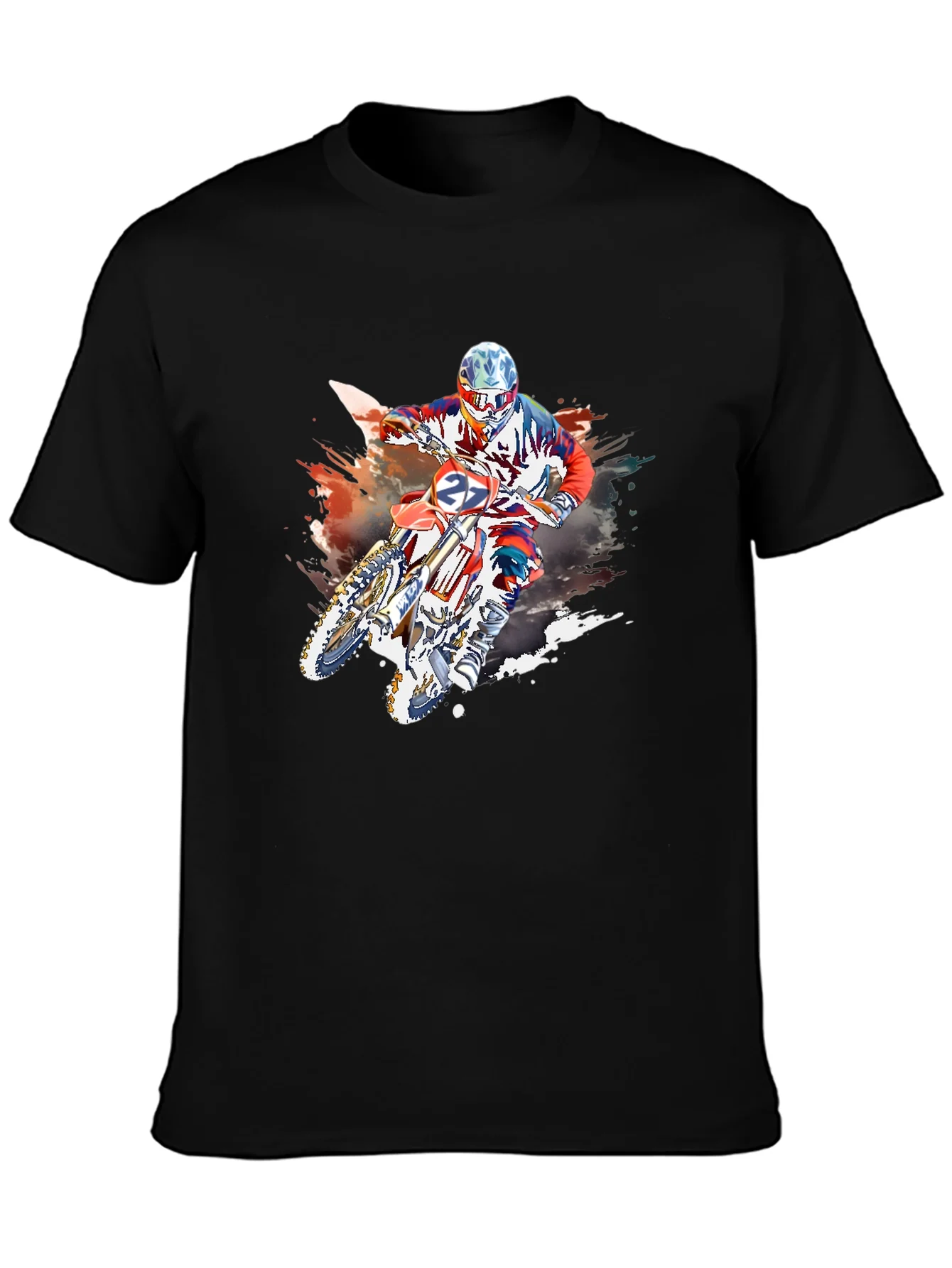 Rebbecca Motocross Rider Graphic Black T-Shirt