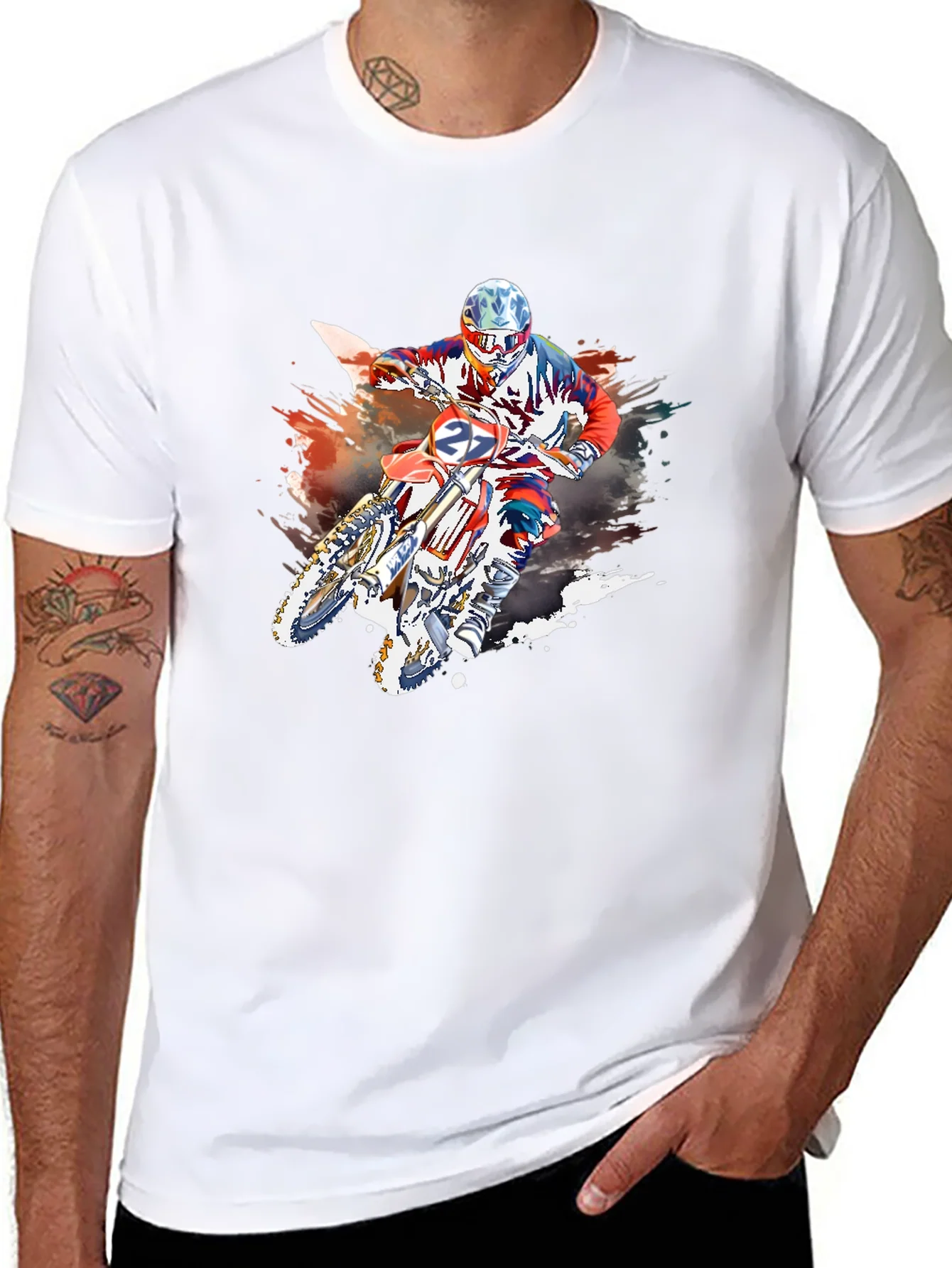 Rebbecca Motocross Rider Graphic Black T-Shirt
