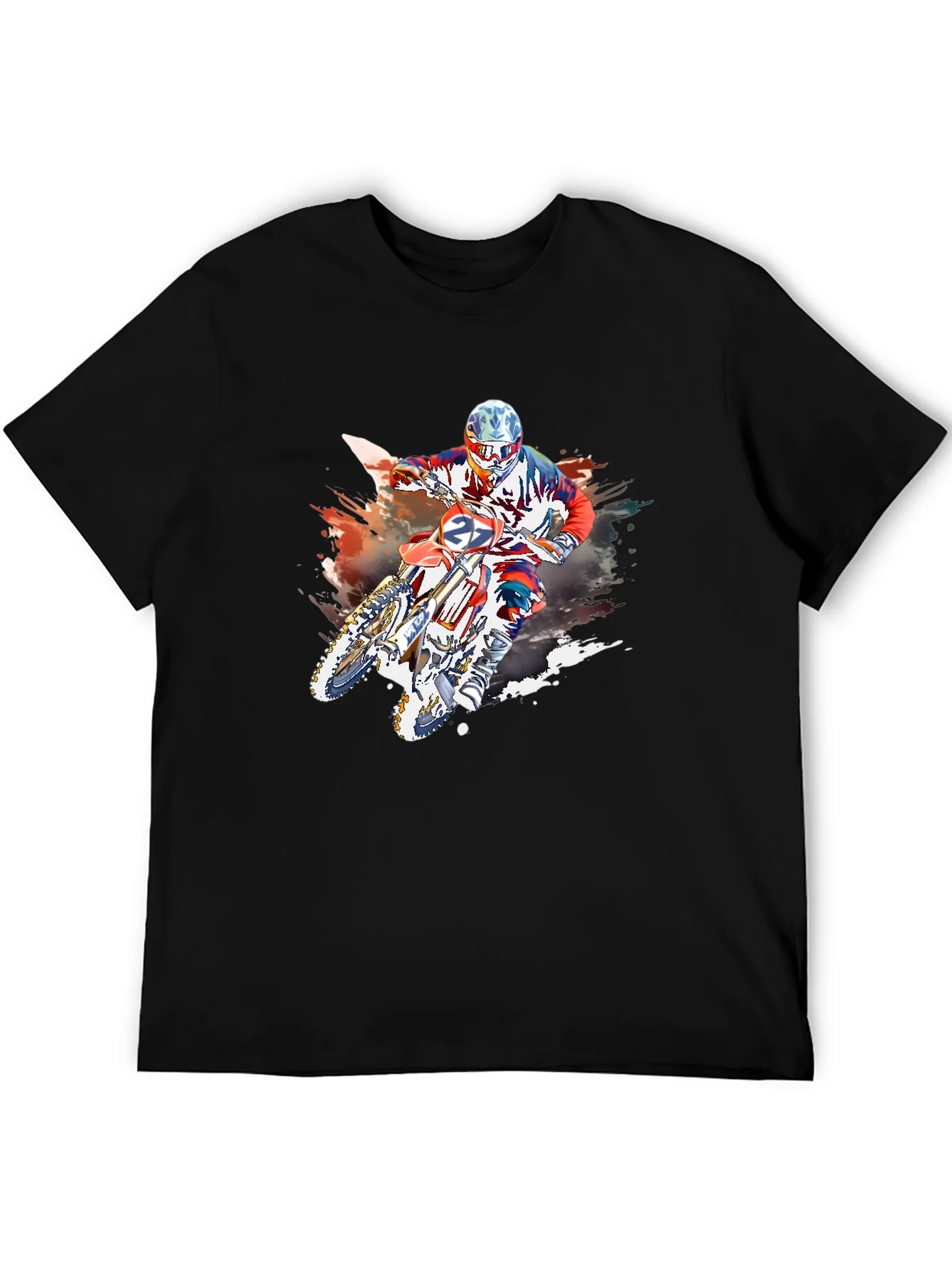 Rebbecca Motocross Rider Graphic Black T-Shirt