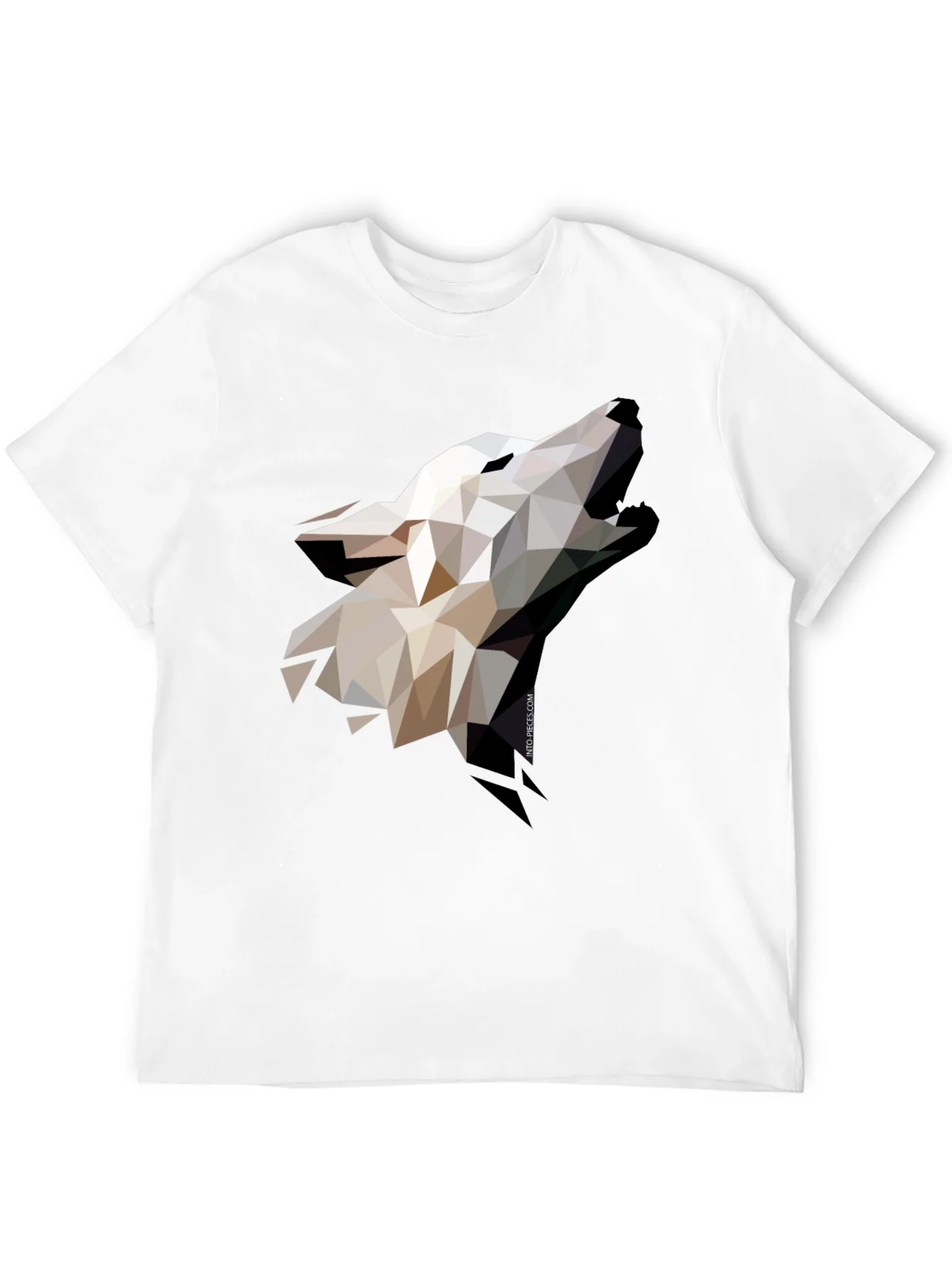 Camiseta Negra Lobo Geom¨¦trico Hombre Dise?o Moderno