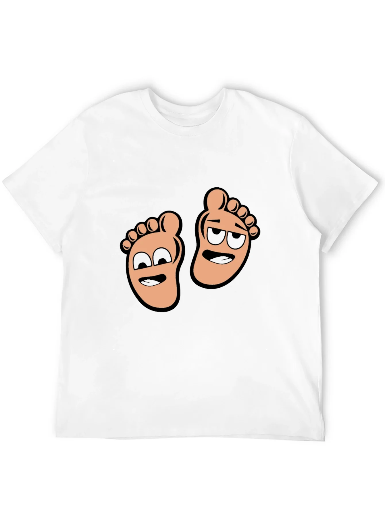 Rebbecca Cartoon Feet Graphic T-Shirt - Black