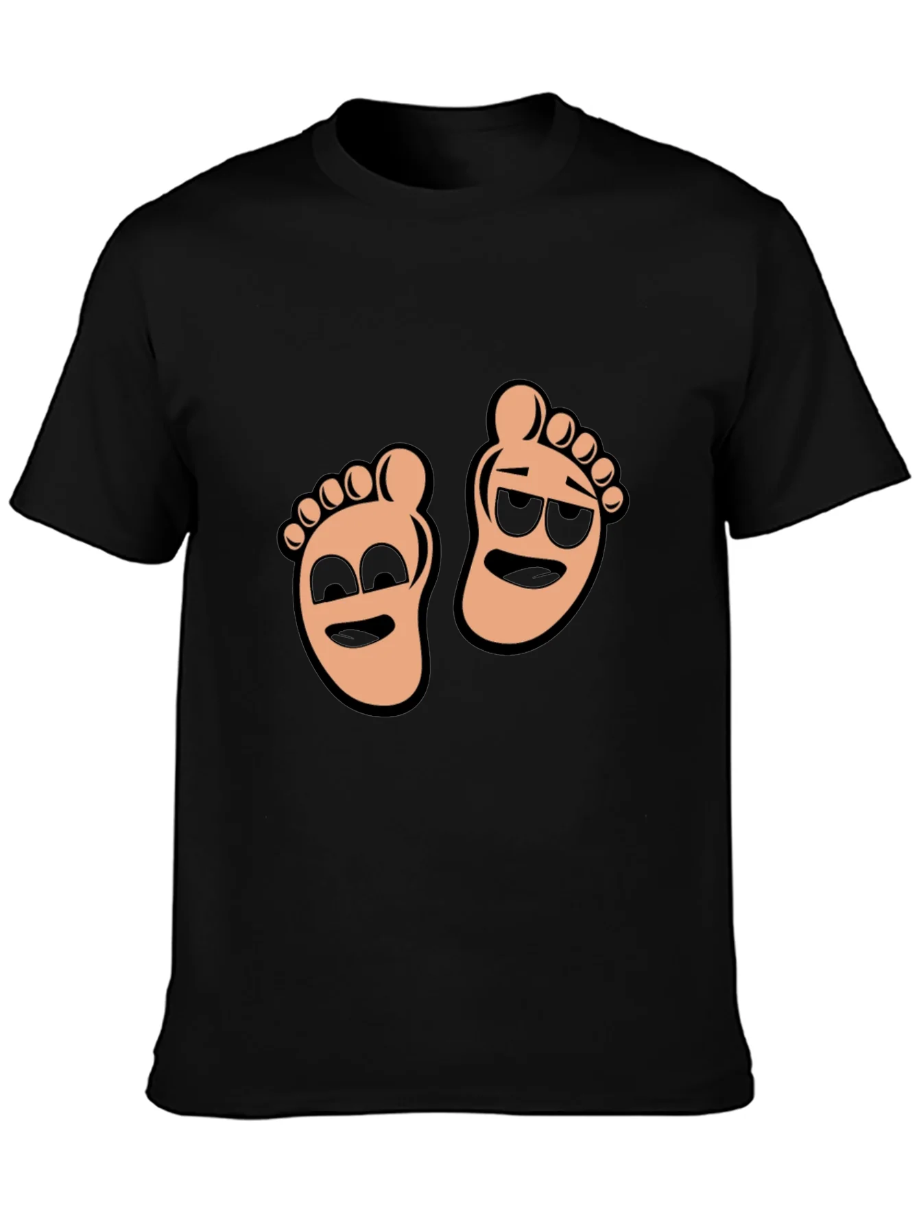 Rebbecca Cartoon Feet Graphic T-Shirt - Black