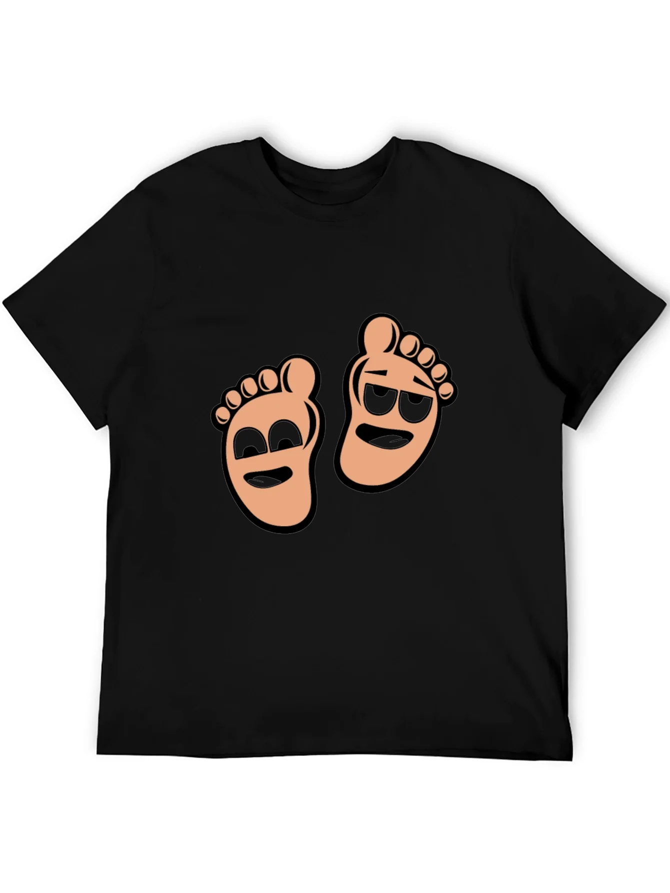 Rebbecca Cartoon Feet Graphic T-Shirt - Black