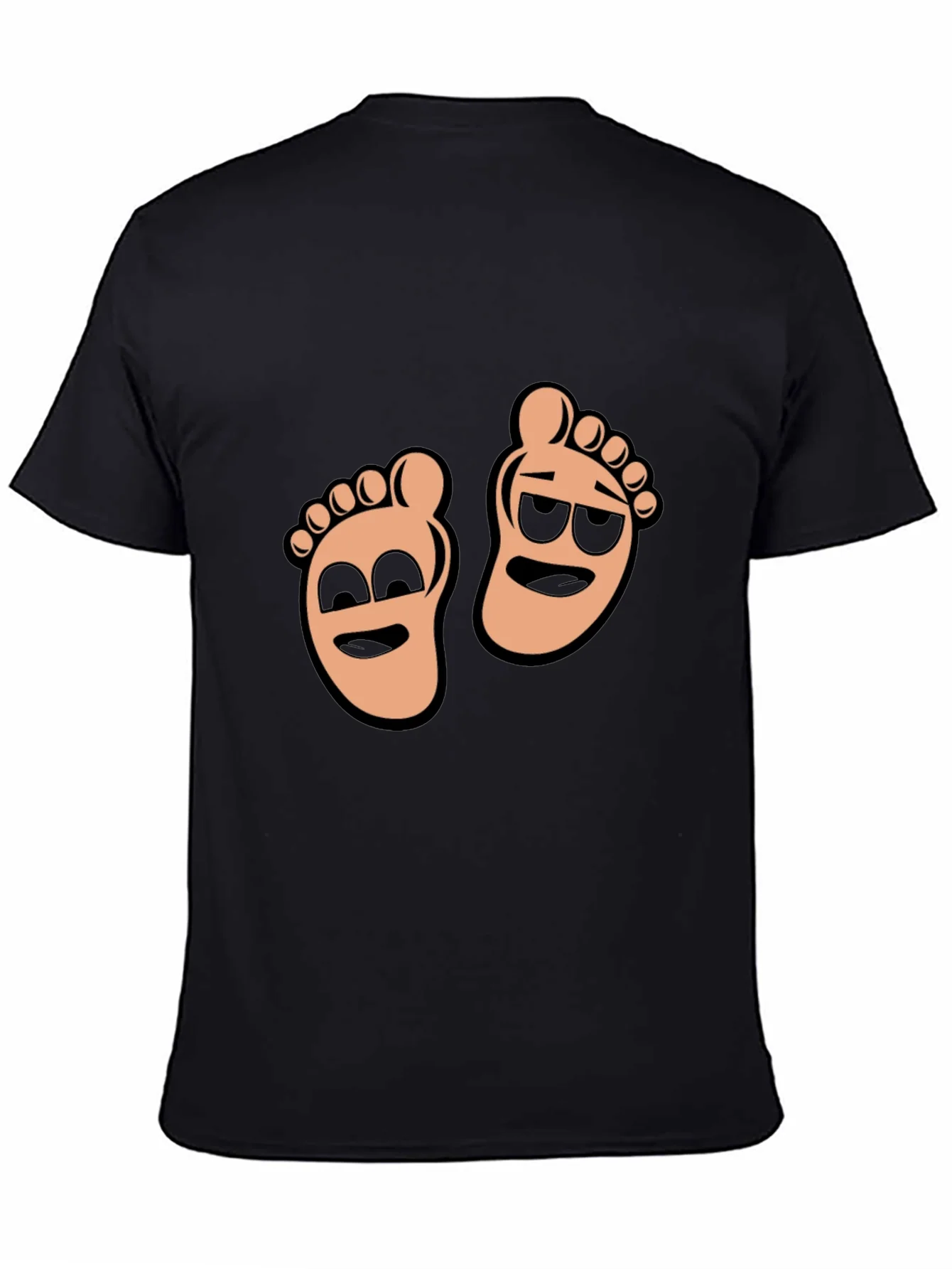 Rebbecca Cartoon Feet Graphic T-Shirt - Black