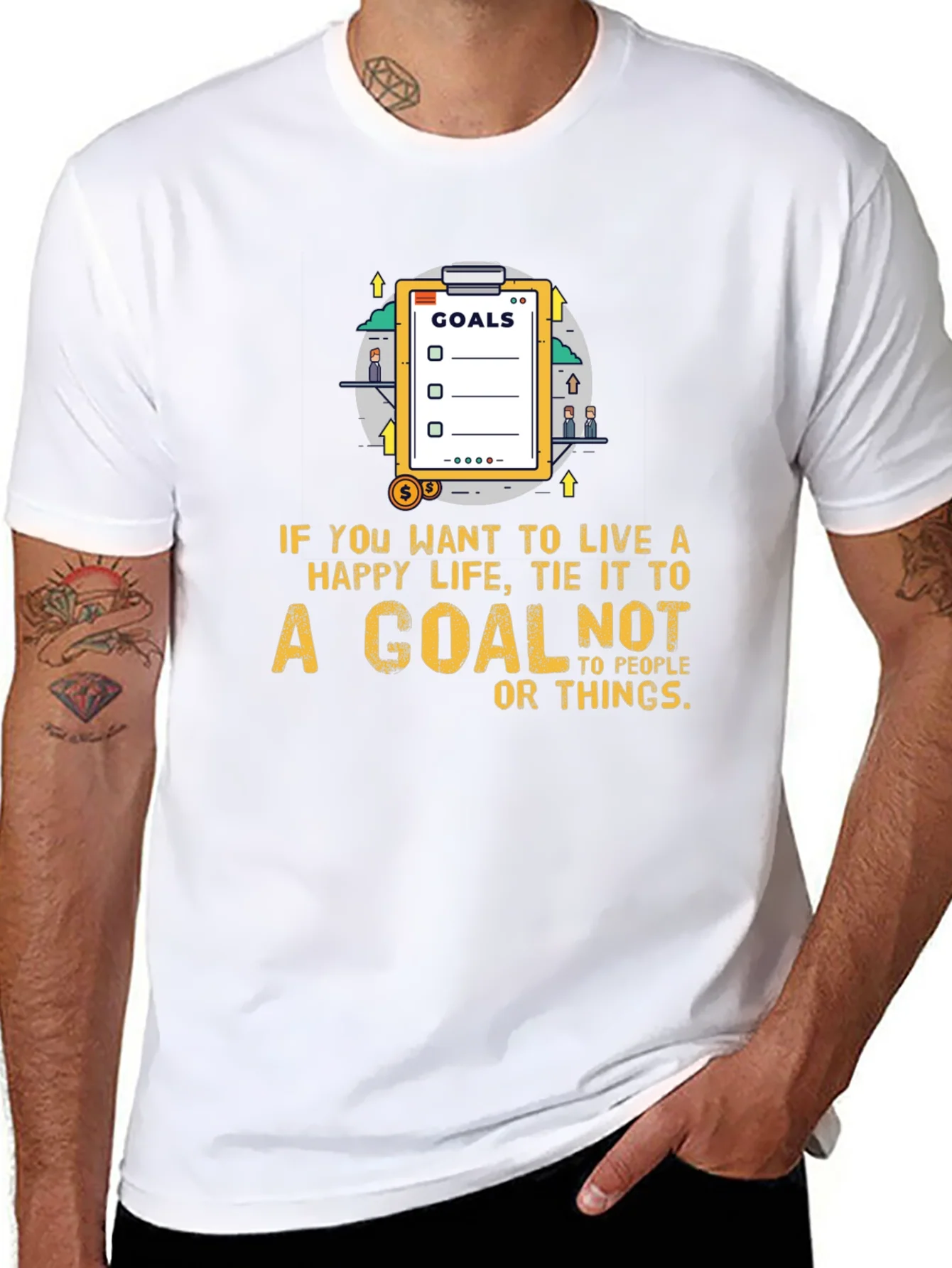 Rebbecca Goals T-Shirt: Live a Happy Life