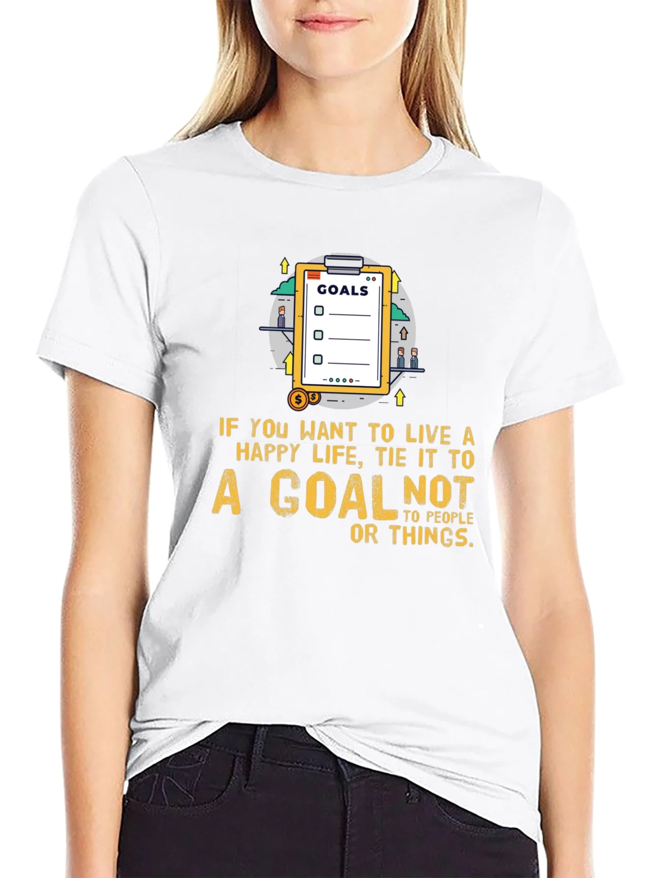Rebbecca Goals T-Shirt: Live a Happy Life