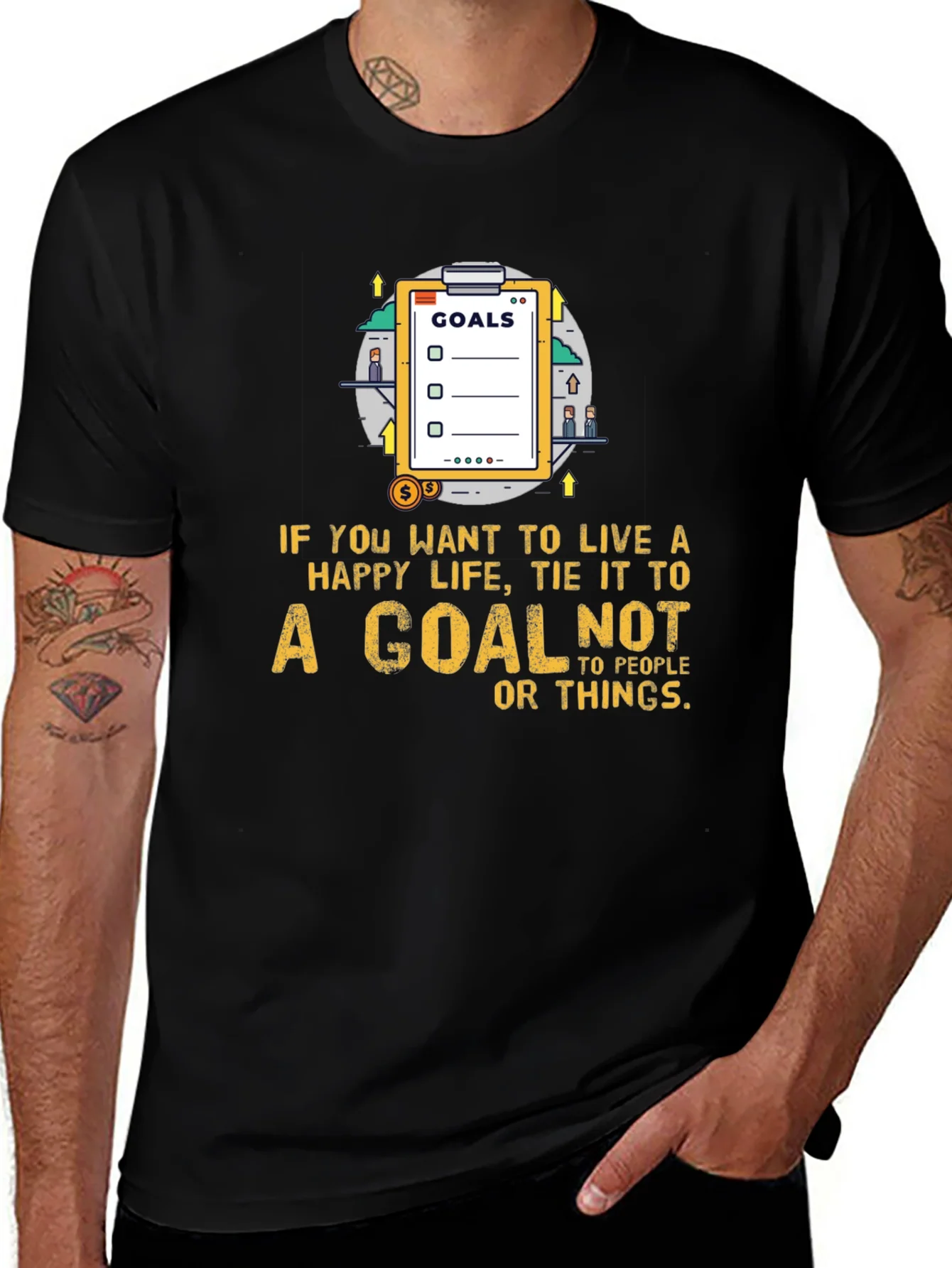 Rebbecca Goals T-Shirt: Live a Happy Life