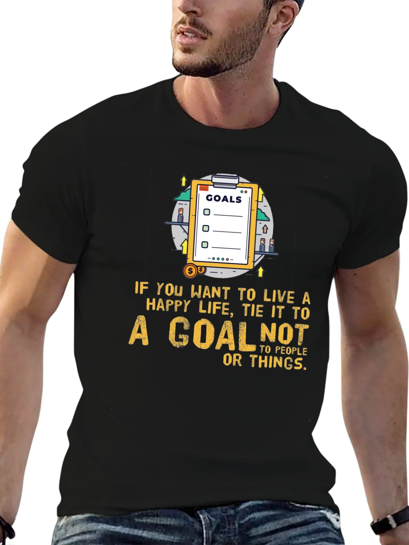 Rebbecca Goals T-Shirt: Live a Happy Life