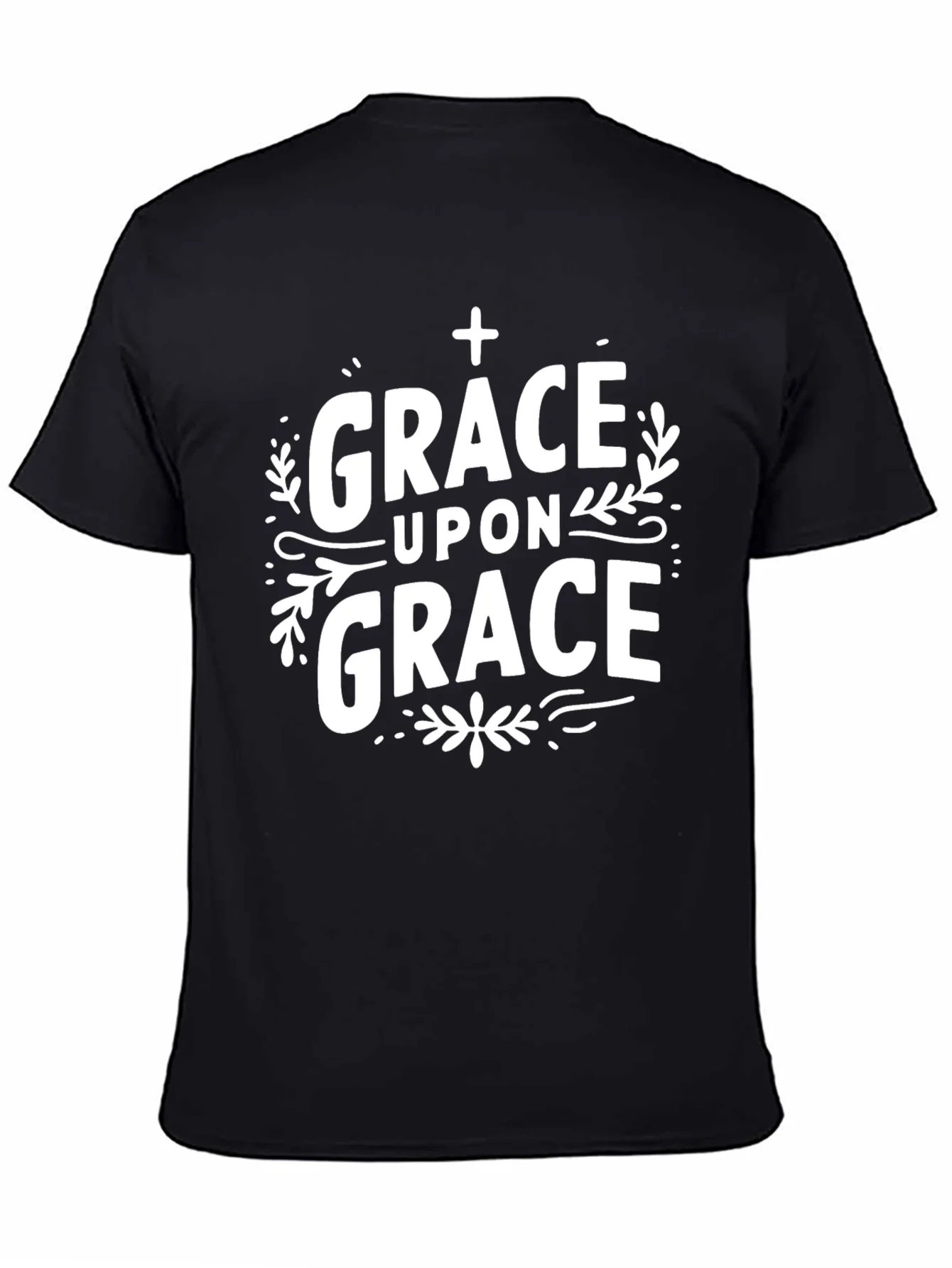 Camiseta Cristiana Gracia Sobre Gracia Negra
