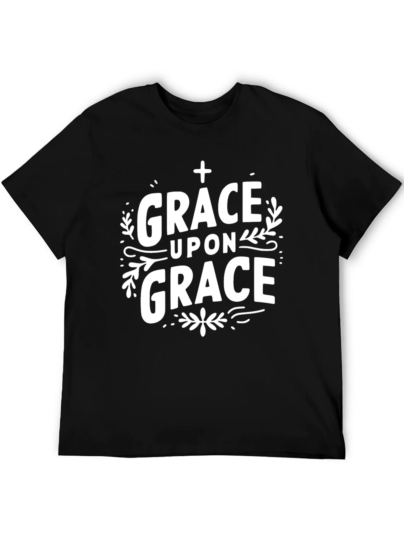 Camiseta Cristiana Gracia Sobre Gracia Negra