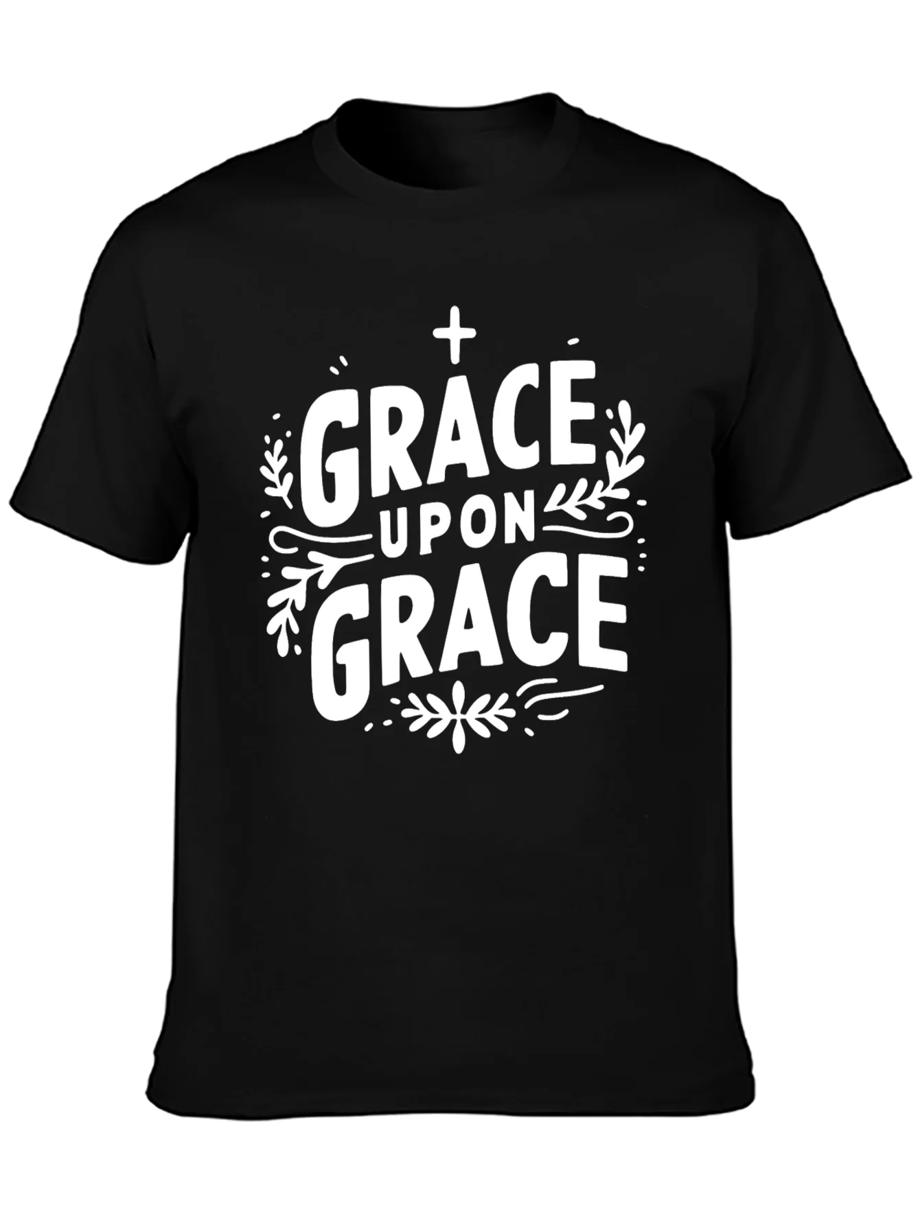Camiseta Cristiana Gracia Sobre Gracia Negra