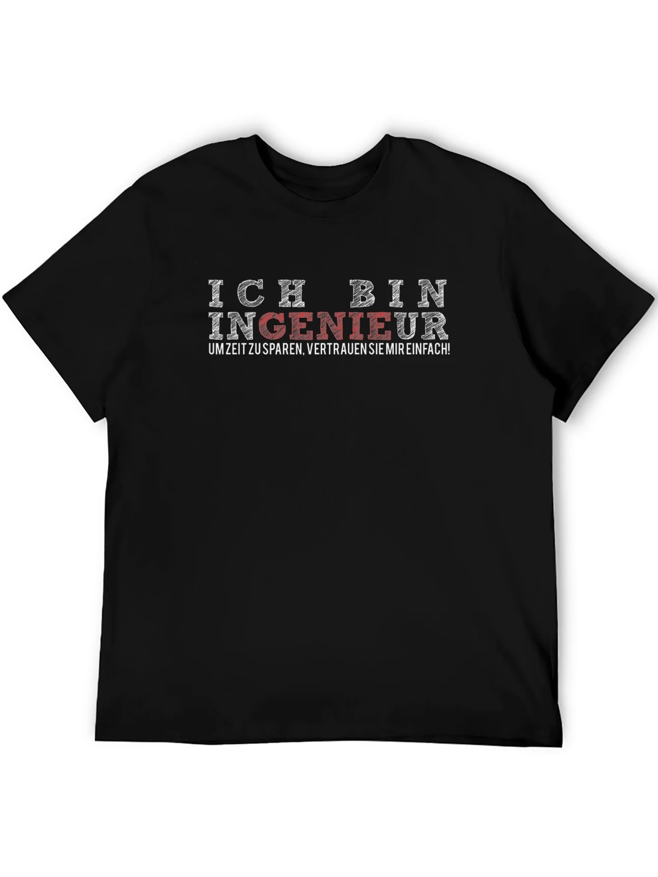 Rebbecca Ich Bin Ingenieur Black Graphic T-Shirt