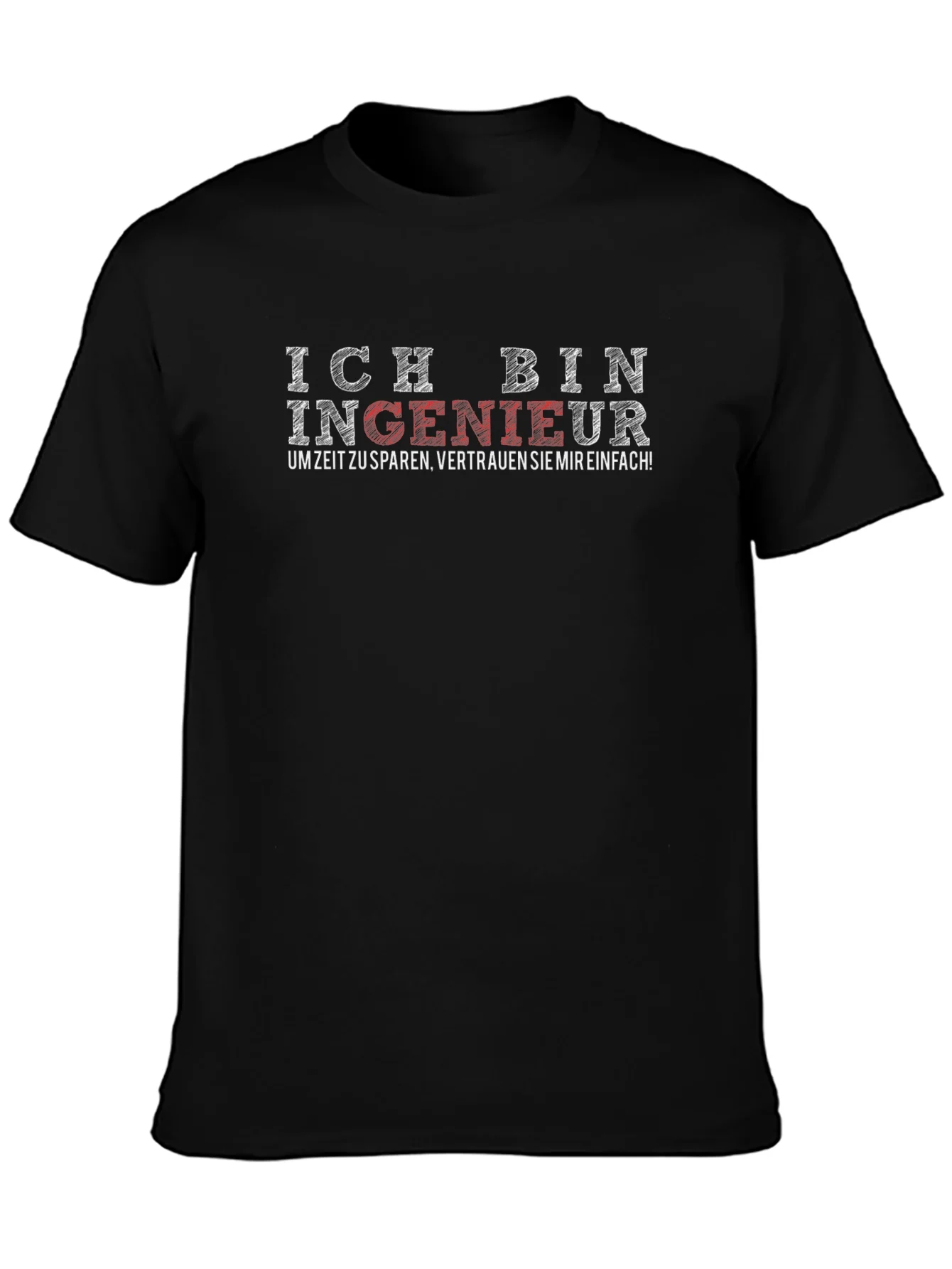 Rebbecca Ich Bin Ingenieur Black Graphic T-Shirt