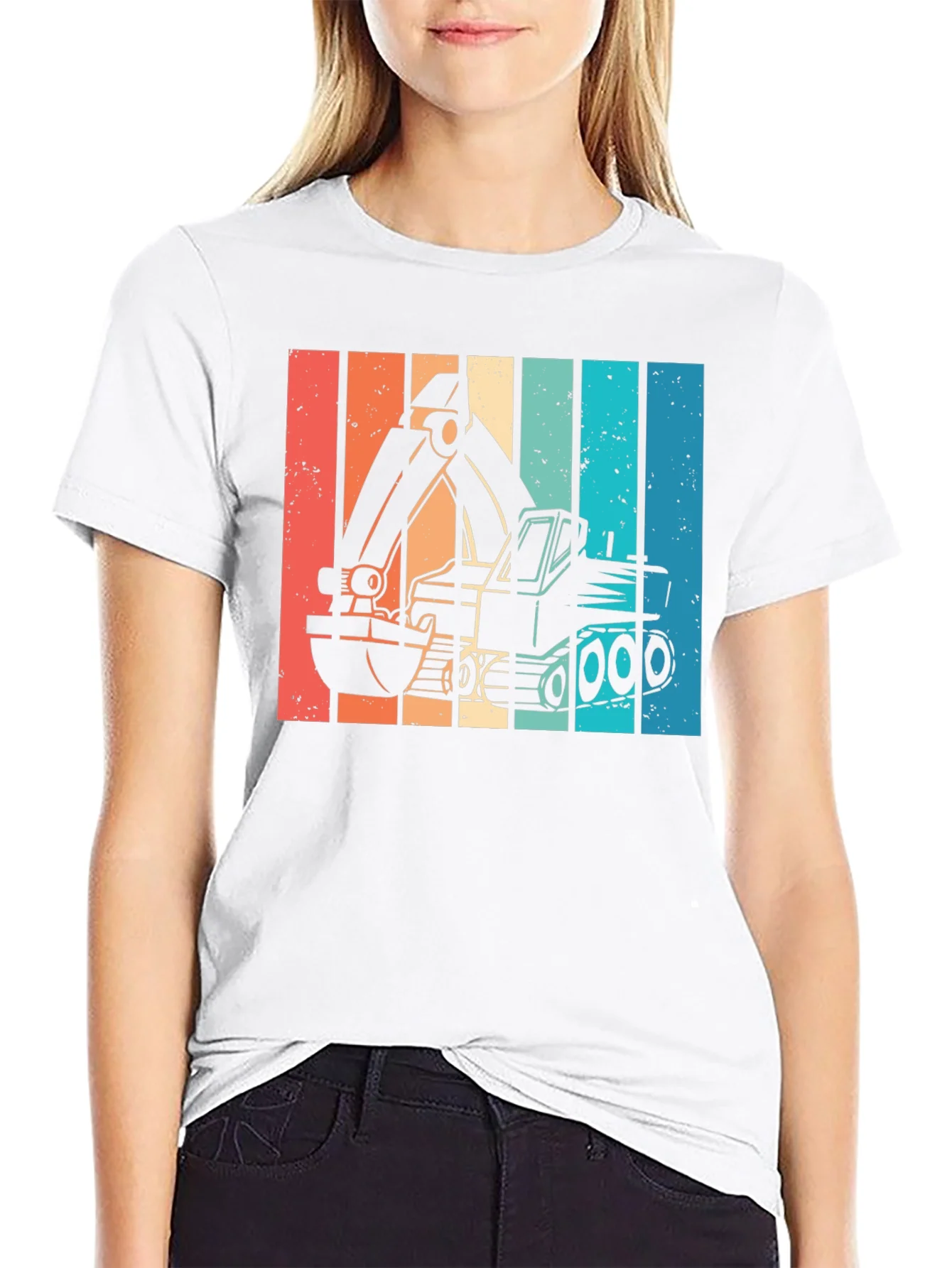 Rebbecca Retro Excavator Graphic T-Shirt