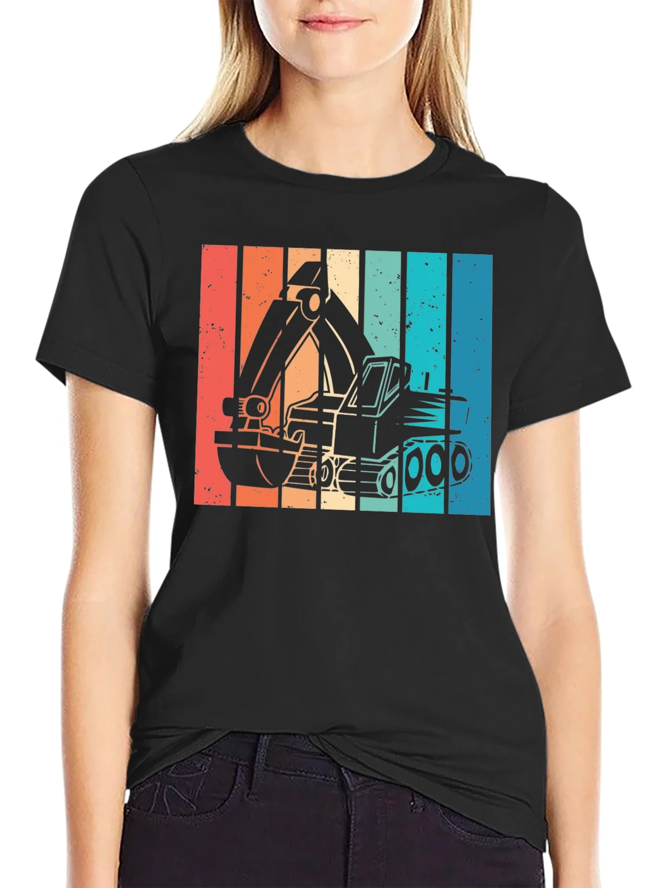 Rebbecca Retro Excavator Graphic T-Shirt