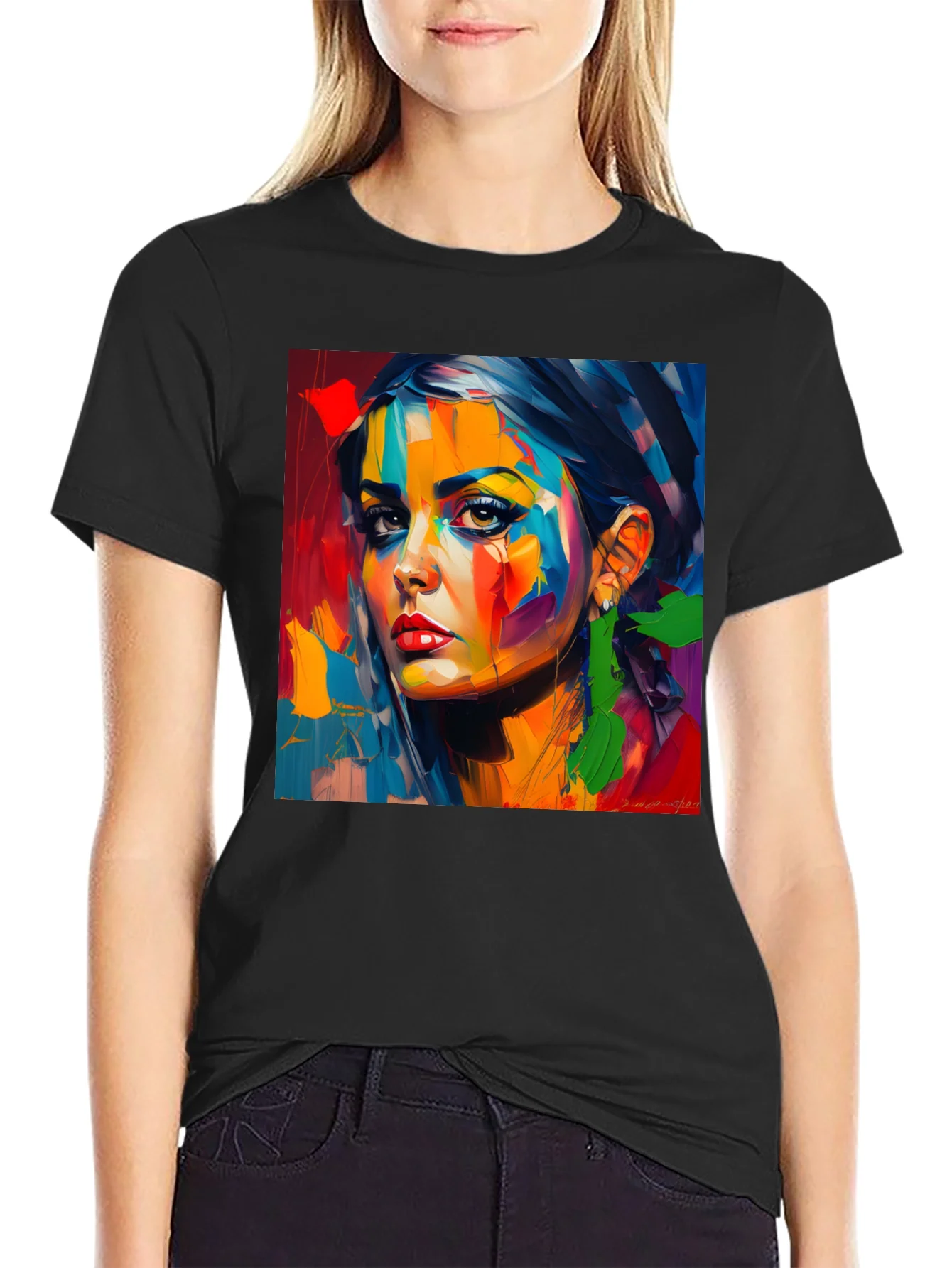 Rebbecca Abstract Woman Portrait Graphic T-Shirt