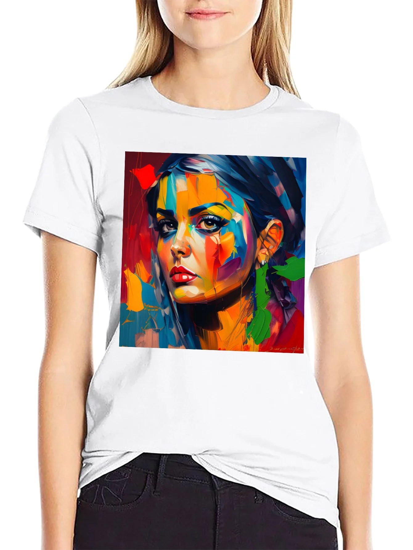 Rebbecca Abstract Woman Portrait Graphic T-Shirt