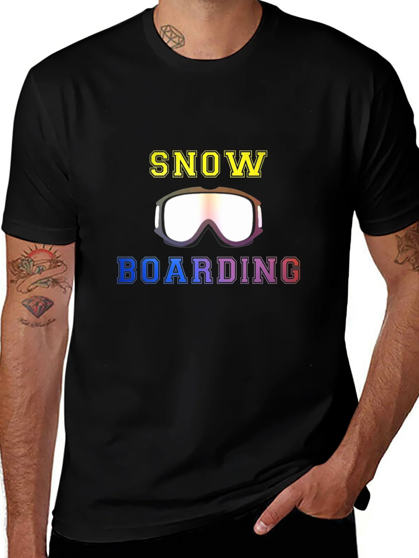 Camiseta Negra Snowboarding Deportes Invierno