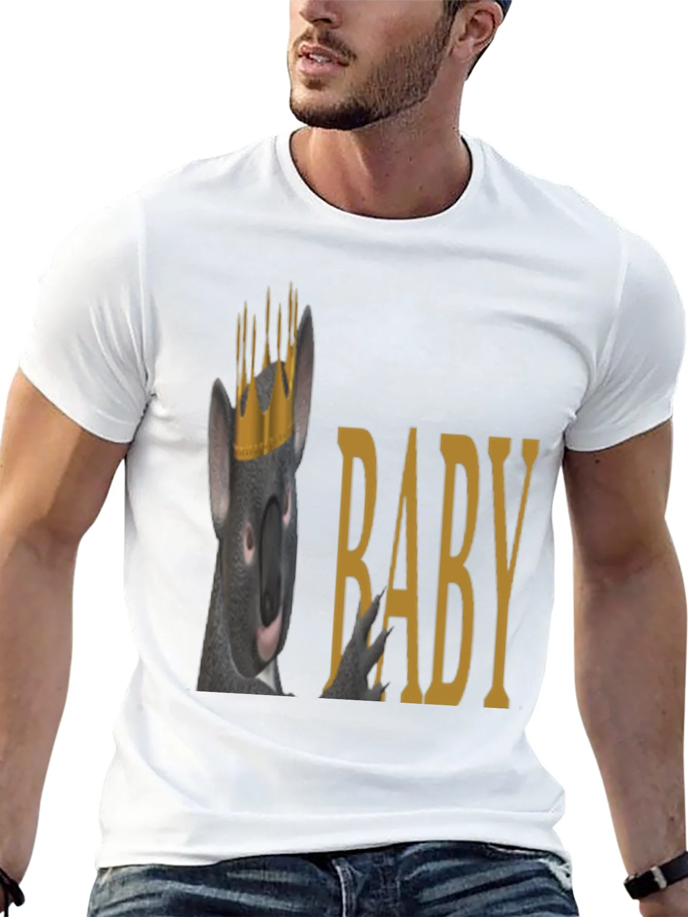 Camiseta Negra con Dise?o Divertido de Rata Rey Beb¨¦