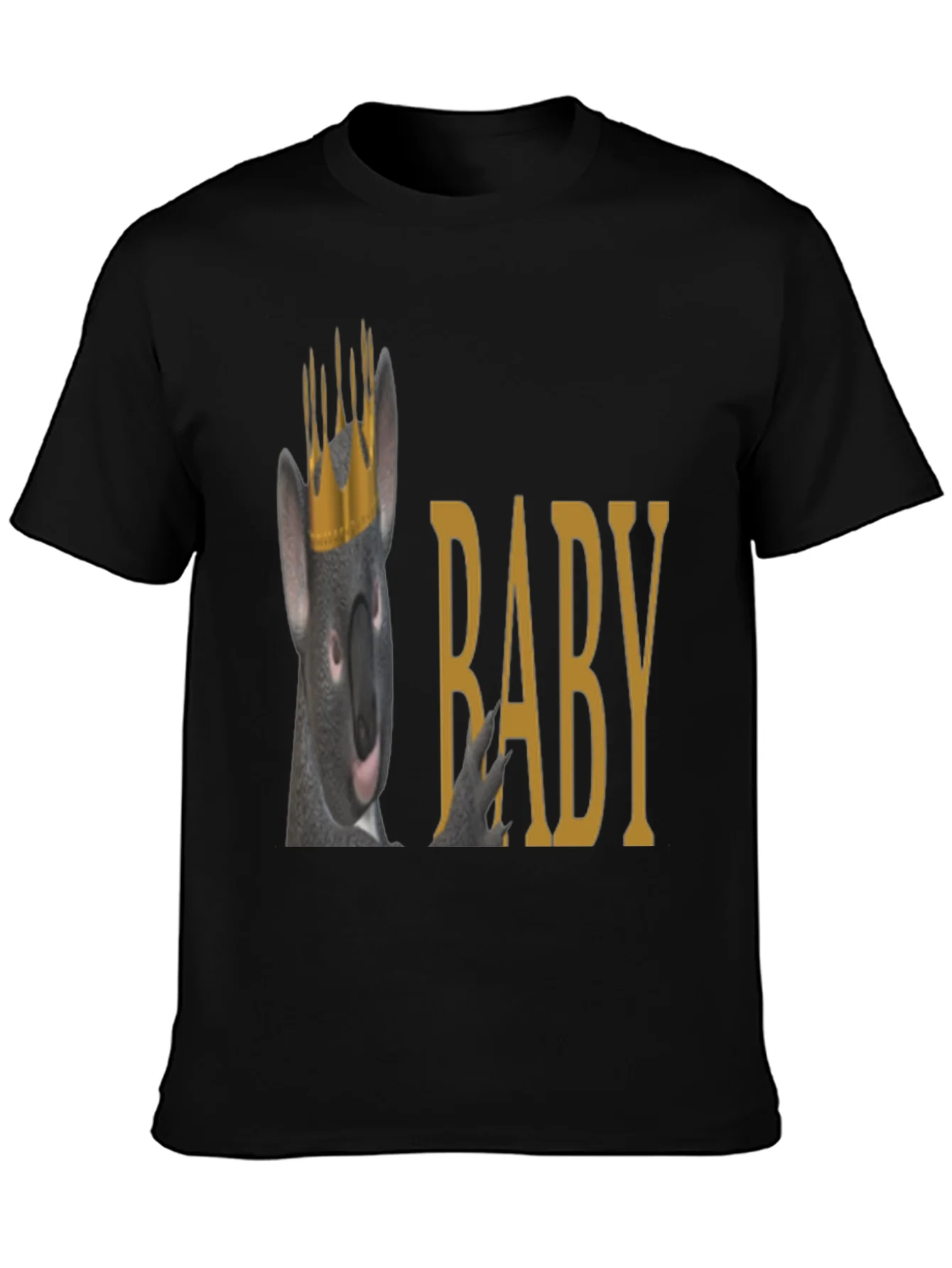 Camiseta Negra con Dise?o Divertido de Rata Rey Beb¨¦