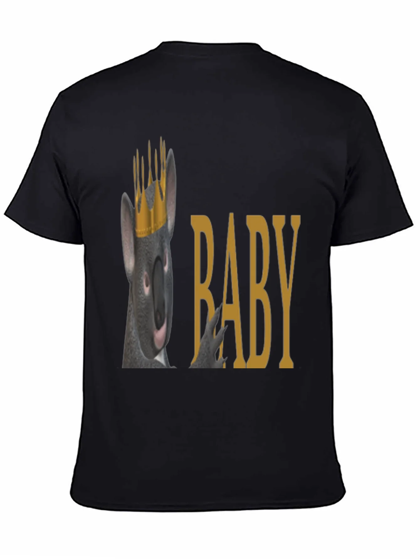 Camiseta Negra con Dise?o Divertido de Rata Rey Beb¨¦