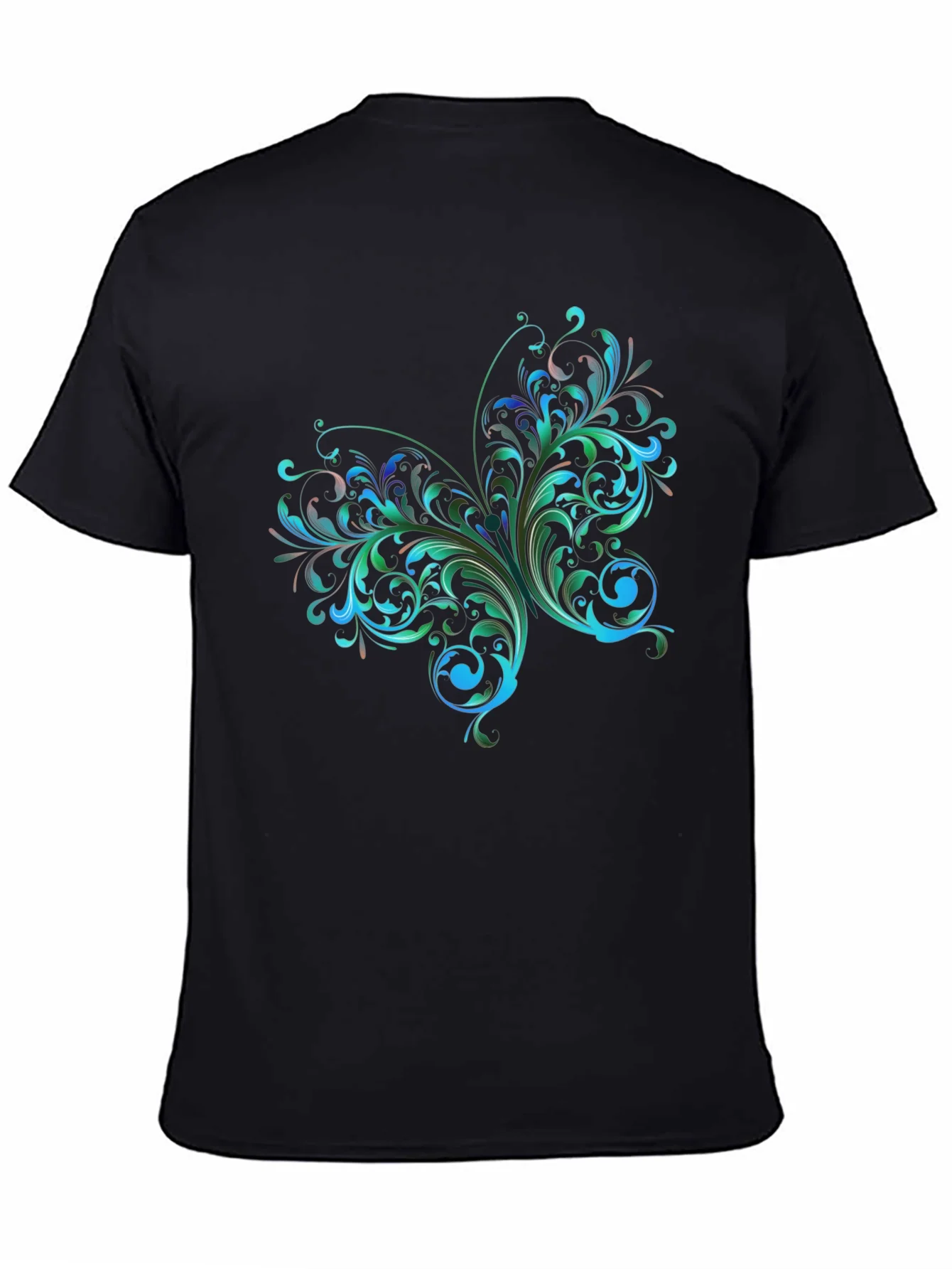 Rebbecca Stylish Black T-Shirt with Floral Butterfly Design