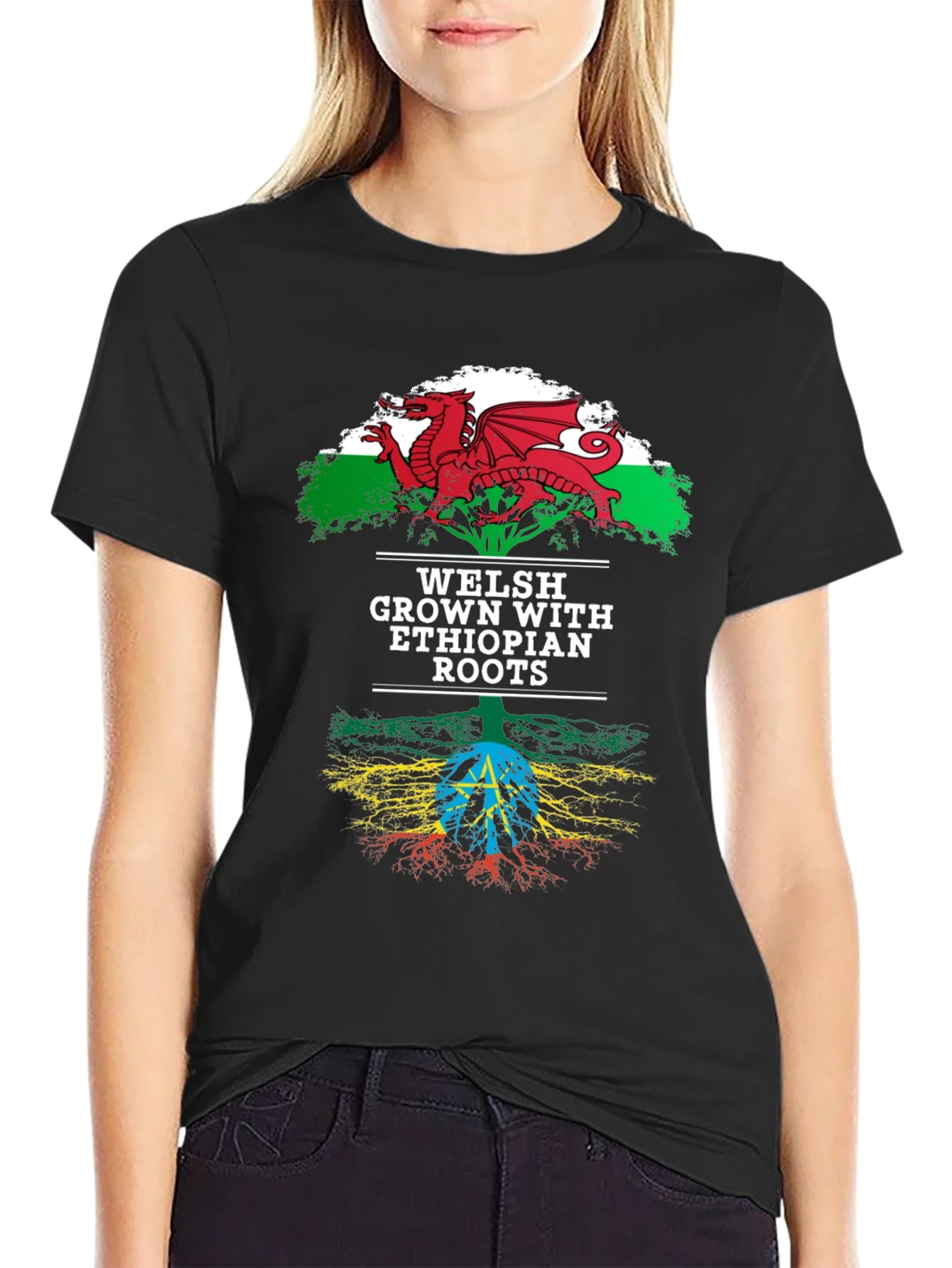 Camiseta Welsh Grown Ethiopian Roots