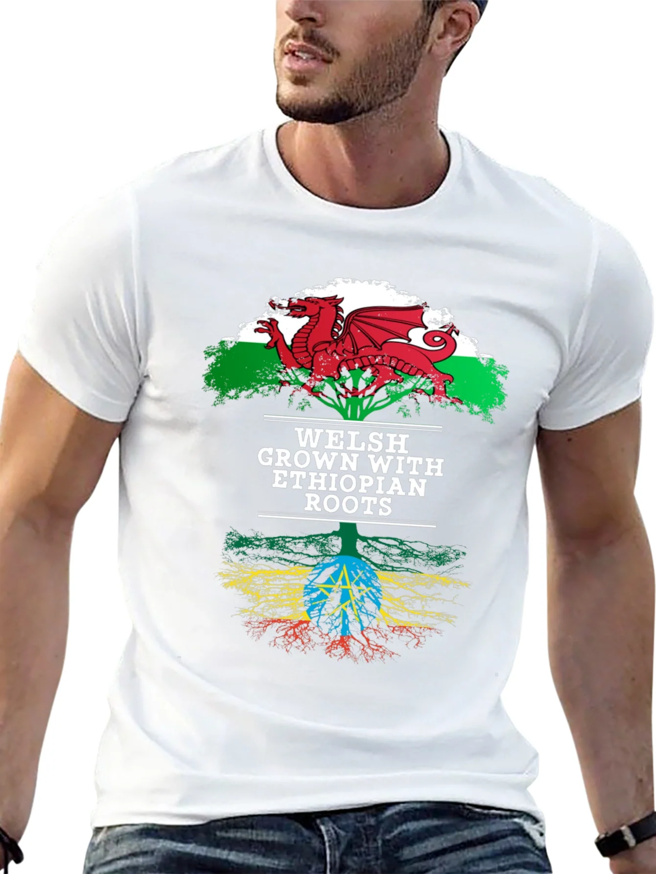 Camiseta Welsh Grown Ethiopian Roots