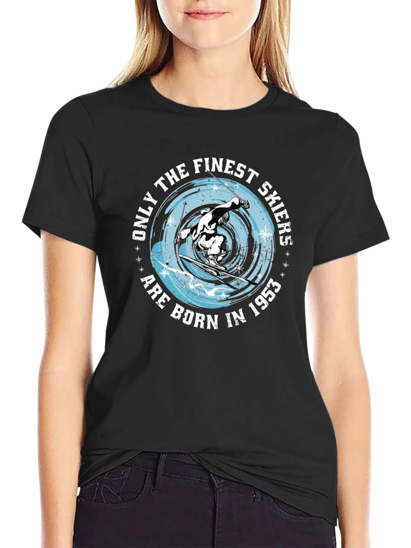 Rebbecca Finest Skiers Born in 1953 Black T-Shirt